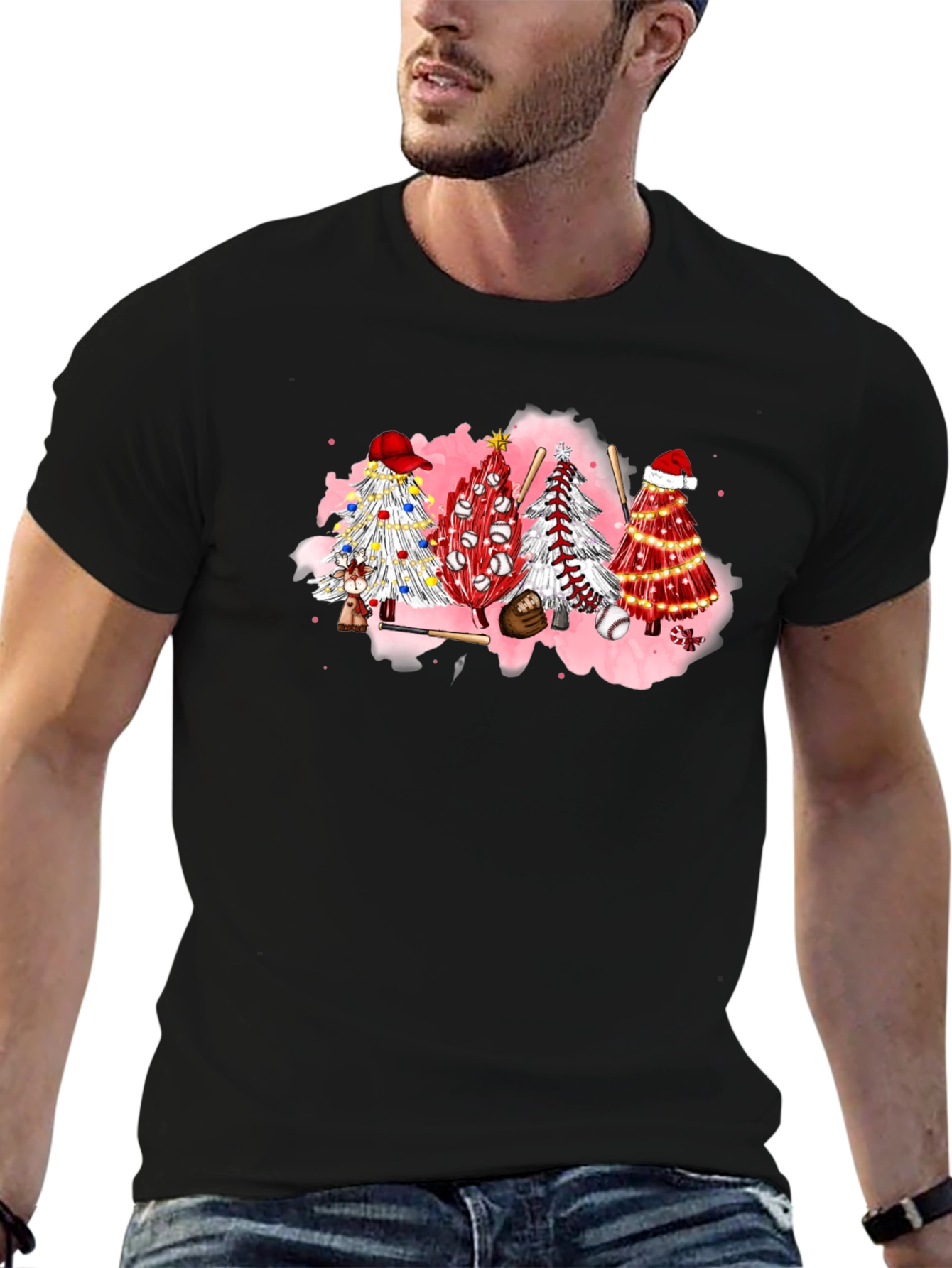 Baseball Christmas Tree Graphic Tee