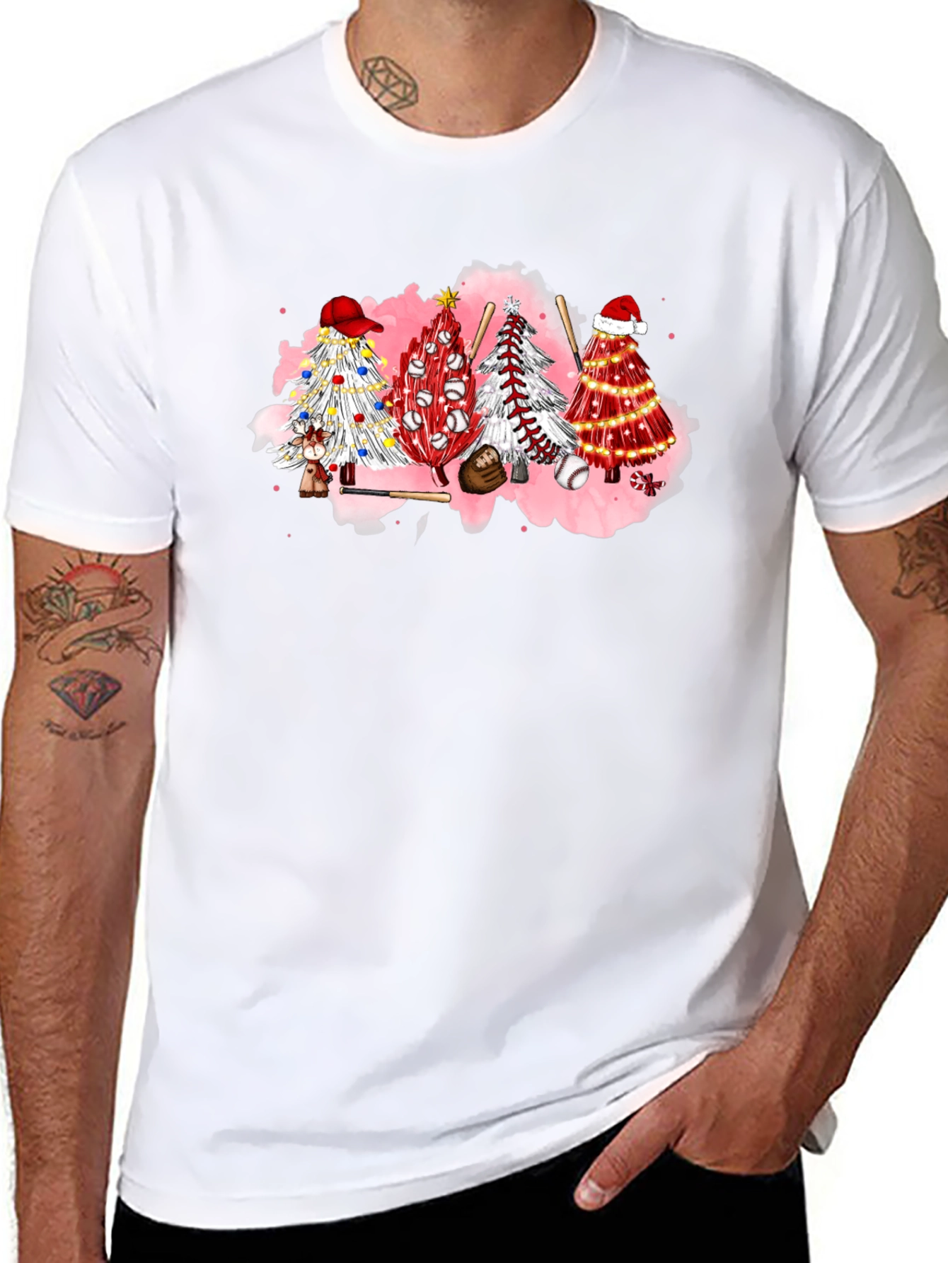 Baseball Christmas Tree Graphic Tee