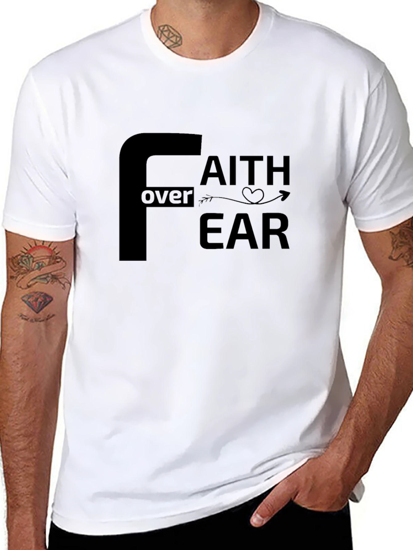 Faith Over Fear Black T-Shirt
