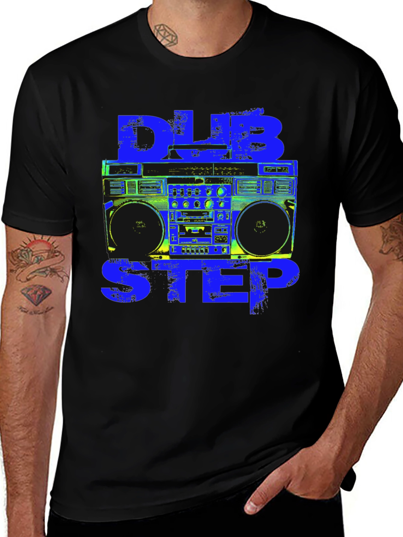 Dubstep Boombox Graphic Tee - Black