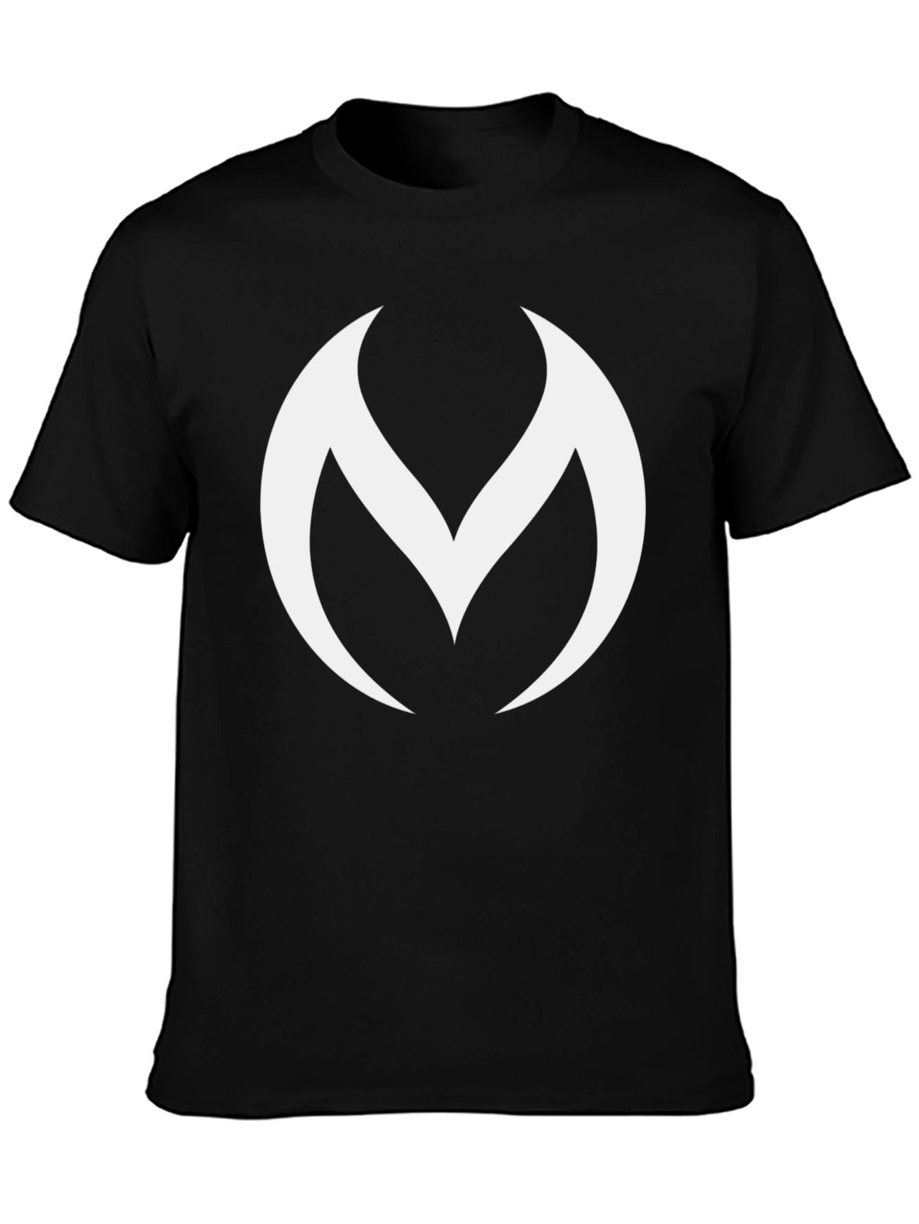 Bold Black T-Shirt with Modern White Logo Design