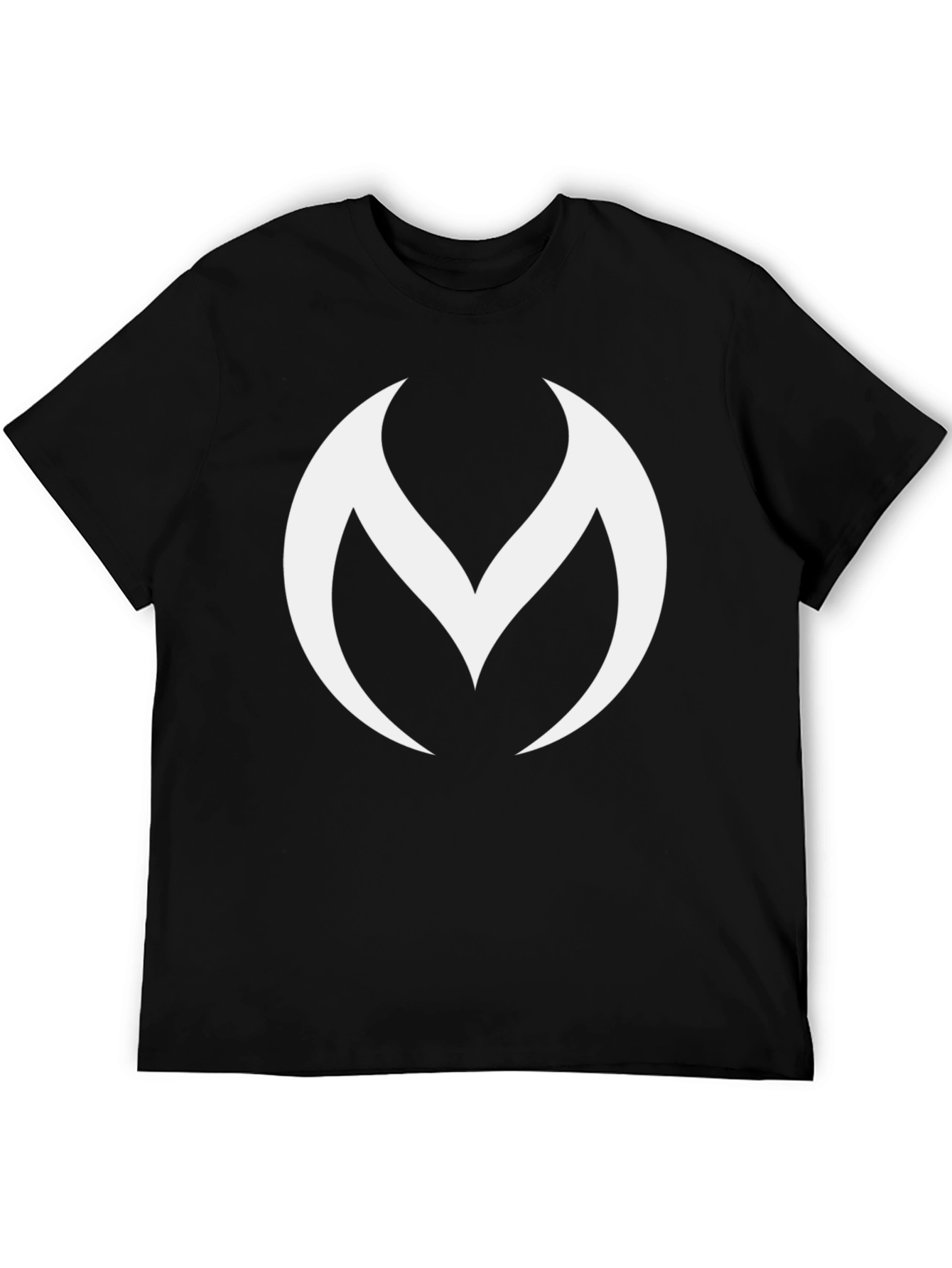 Bold Black T-Shirt with Modern White Logo Design