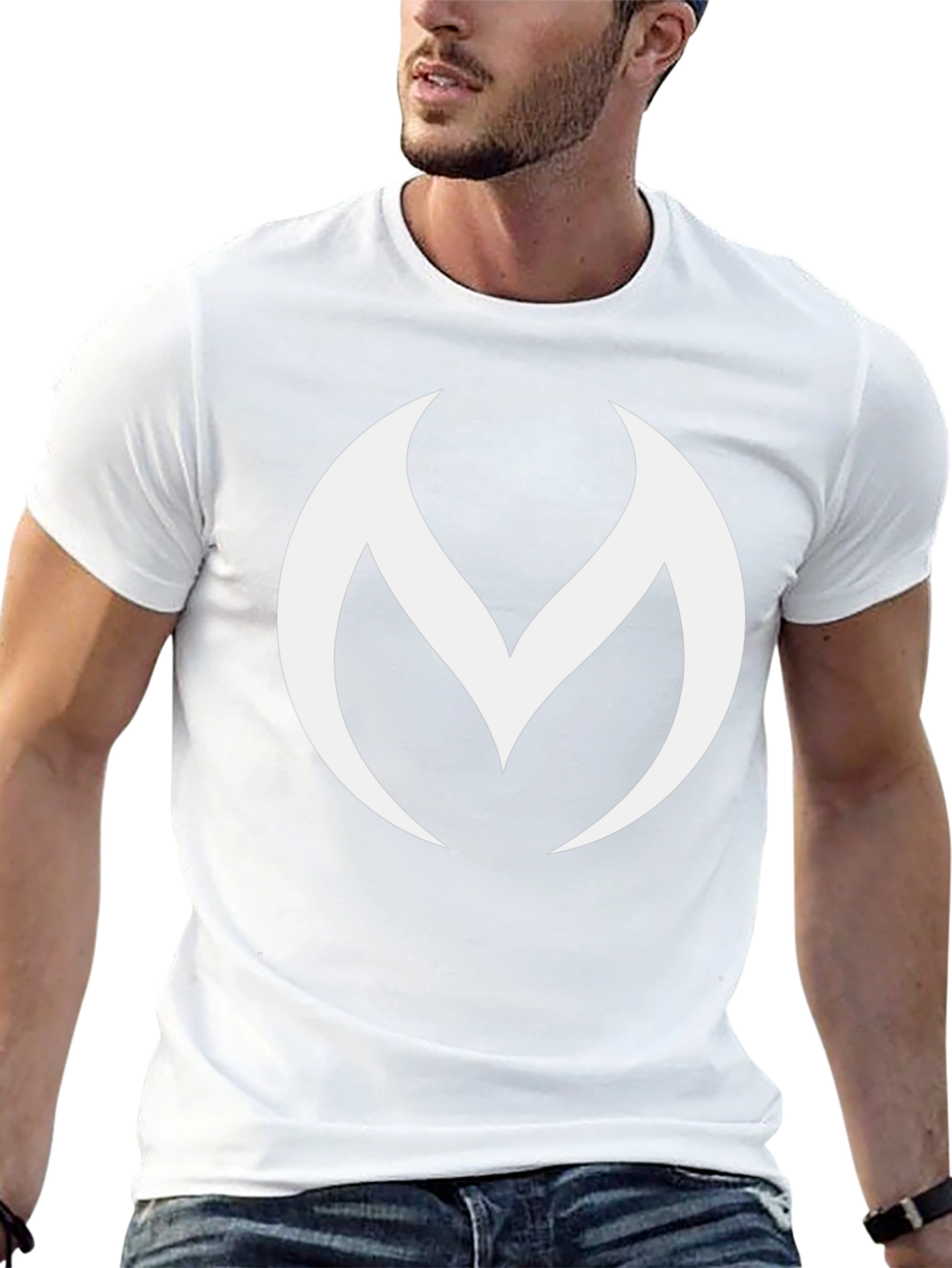 Bold Black T-Shirt with Modern White Logo Design