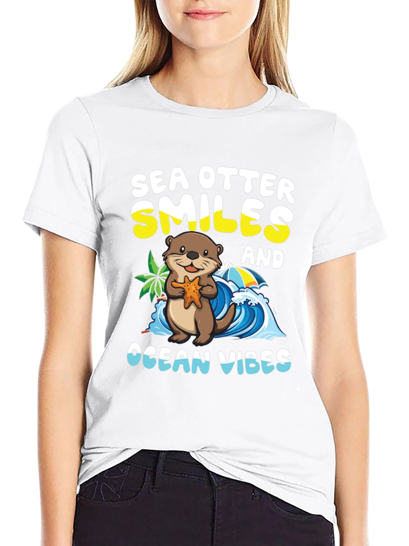 Sea Otter Smiles Ocean Vibes T-Shirt