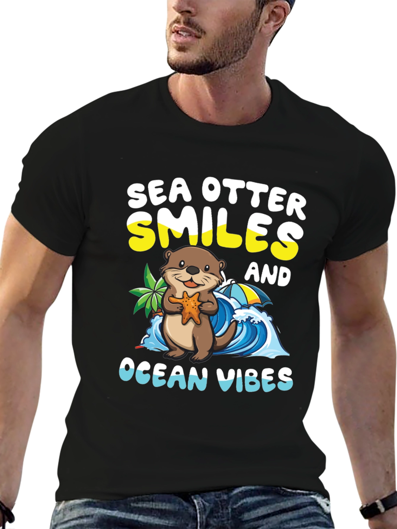 Sea Otter Smiles Ocean Vibes T-Shirt