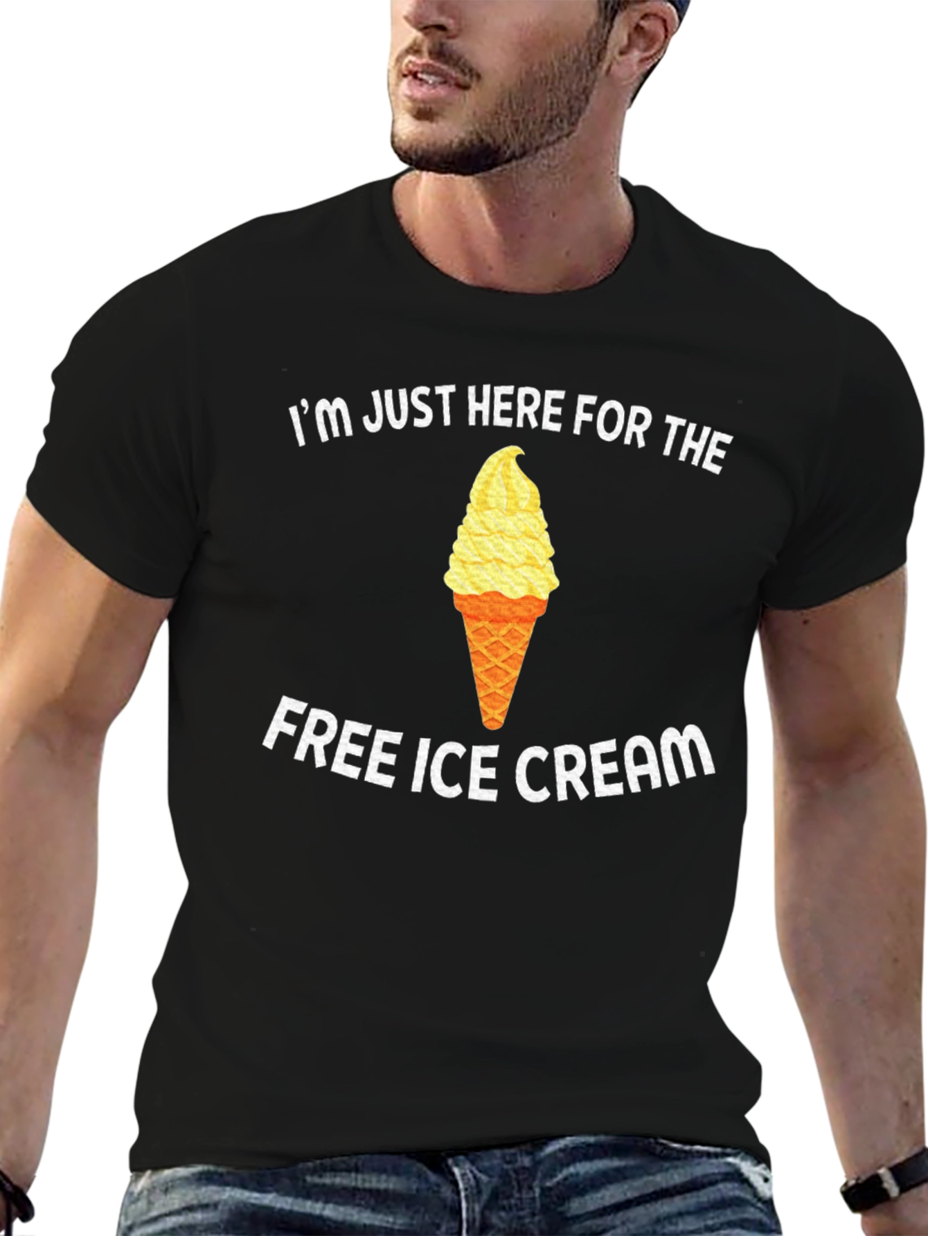 Funny Free Ice Cream Graphic T-Shirt
