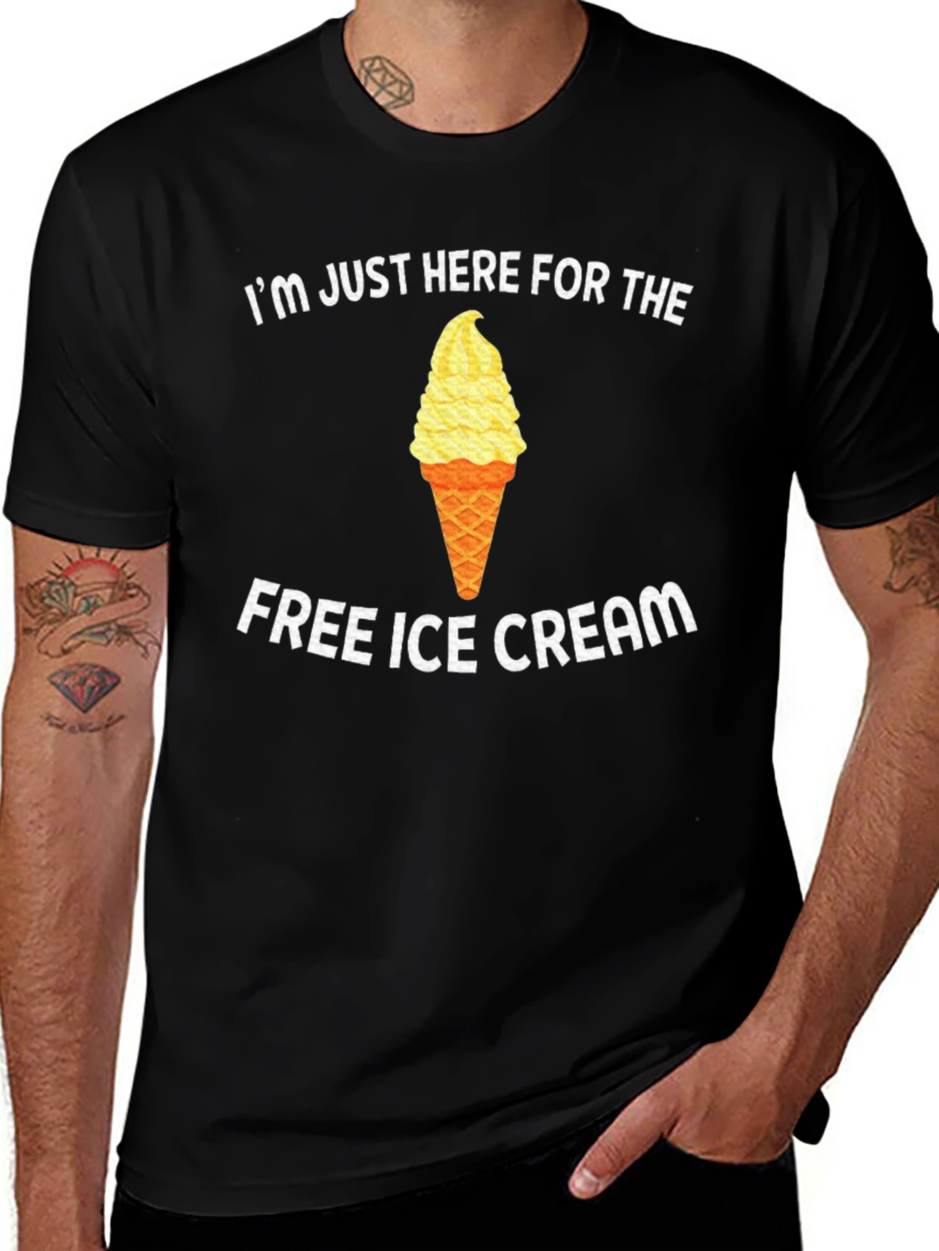 Funny Free Ice Cream Graphic T-Shirt