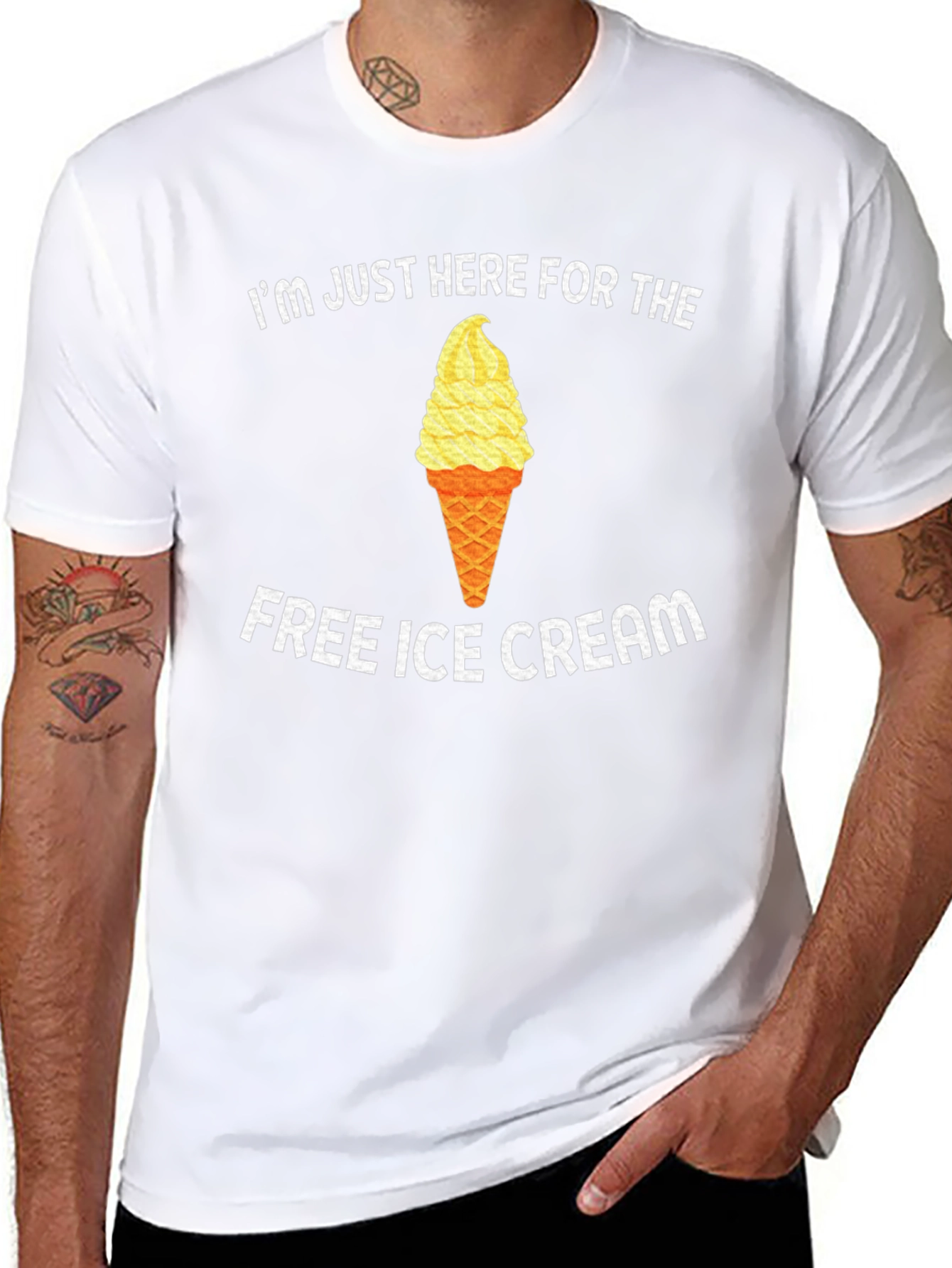 Funny Free Ice Cream Graphic T-Shirt