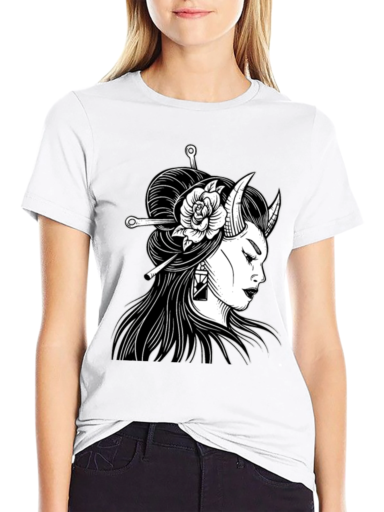 Black Oni Girl Graphic Tee