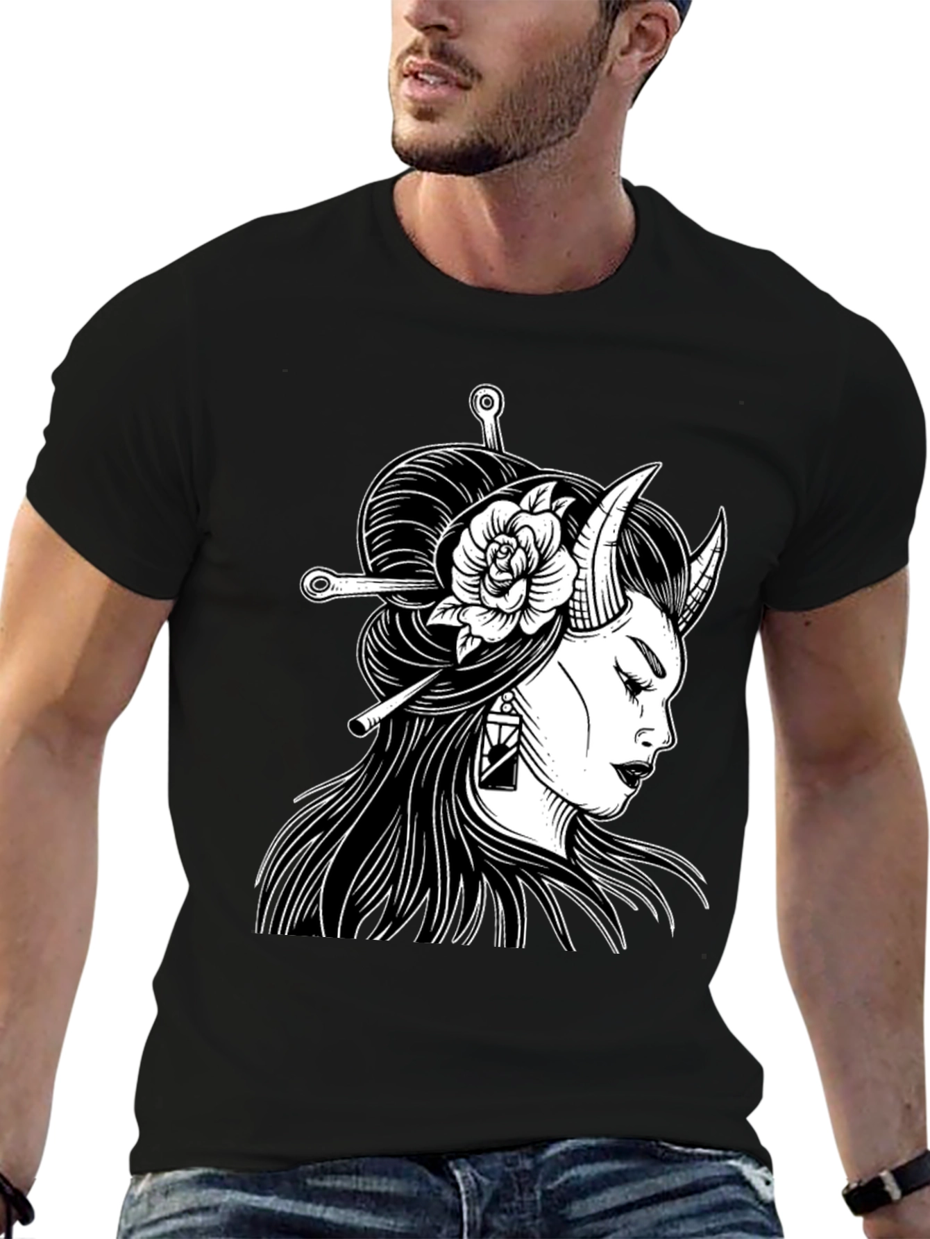 Black Oni Girl Graphic Tee