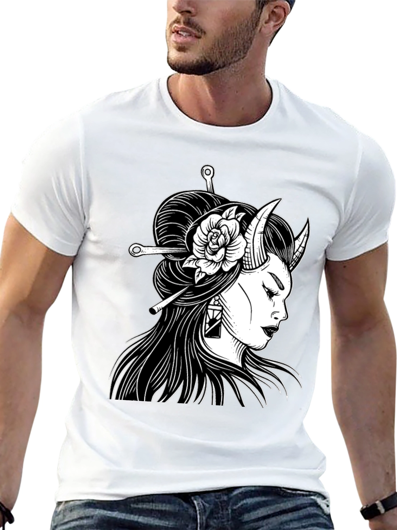 Black Oni Girl Graphic Tee