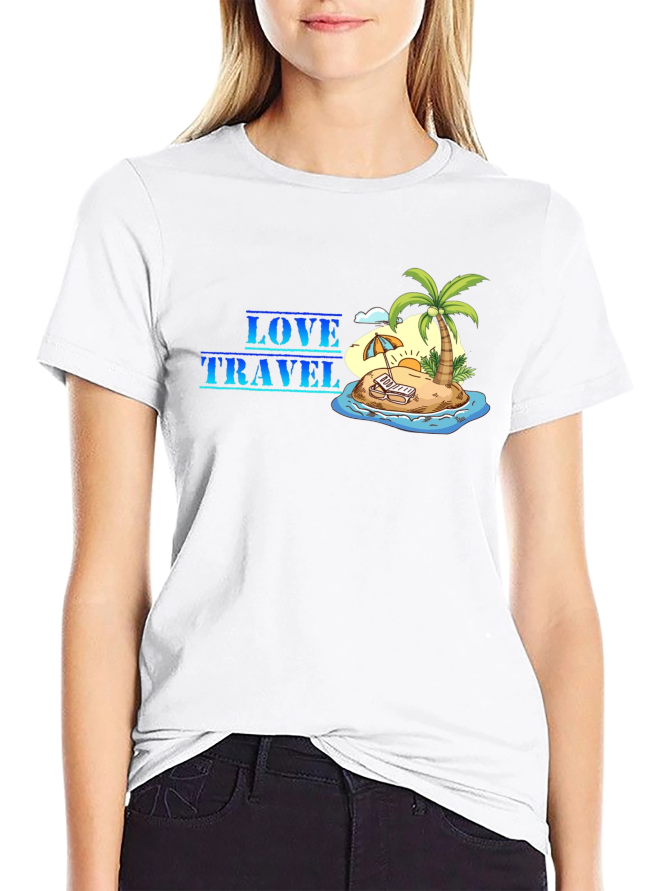 Love Travel Black Graphic T-Shirt