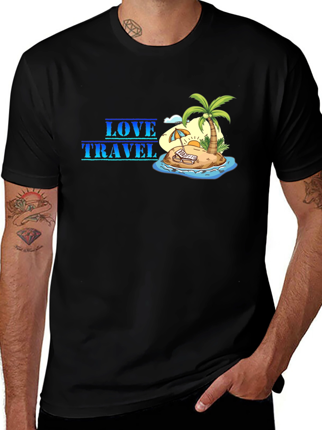 Love Travel Black Graphic T-Shirt