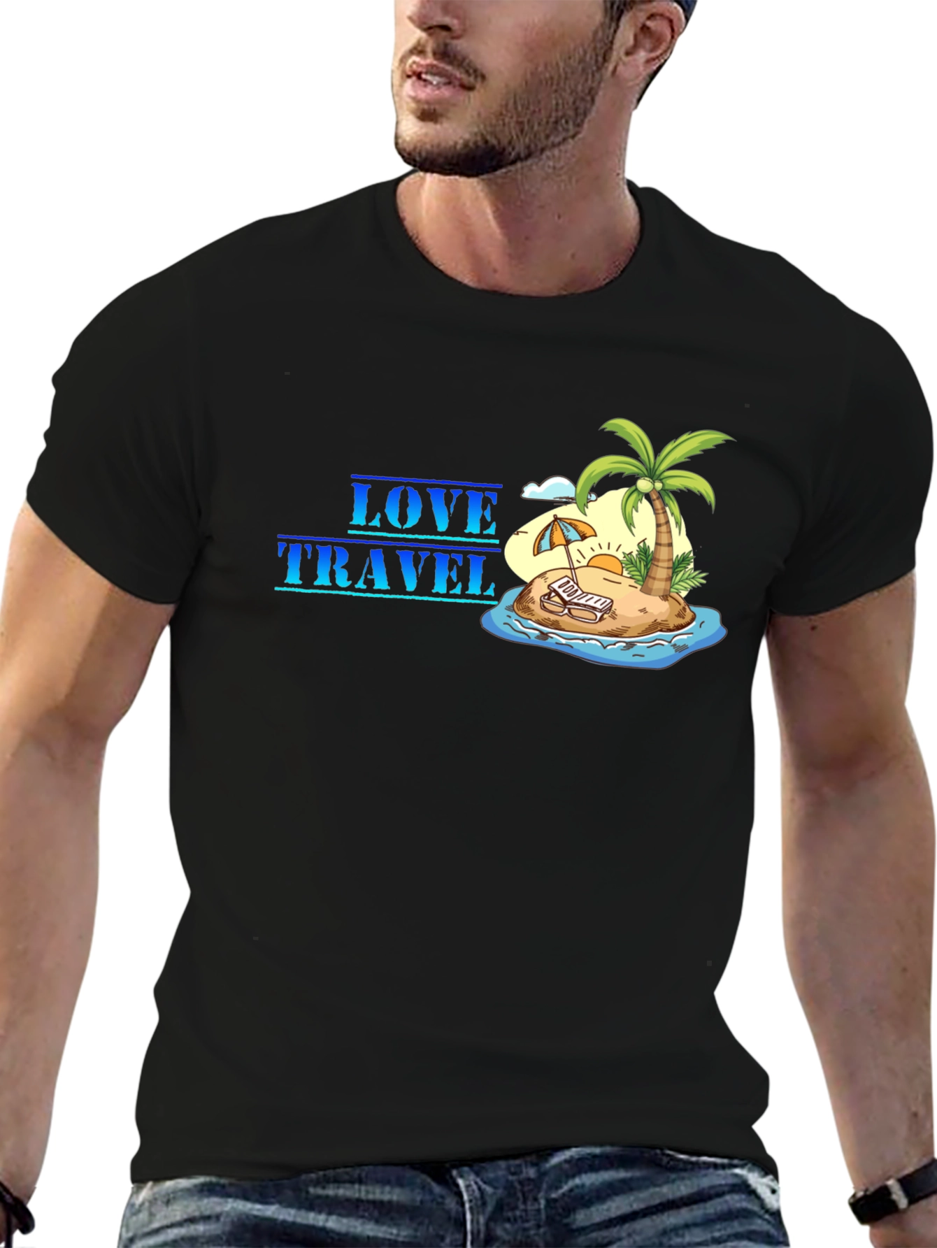 Love Travel Black Graphic T-Shirt