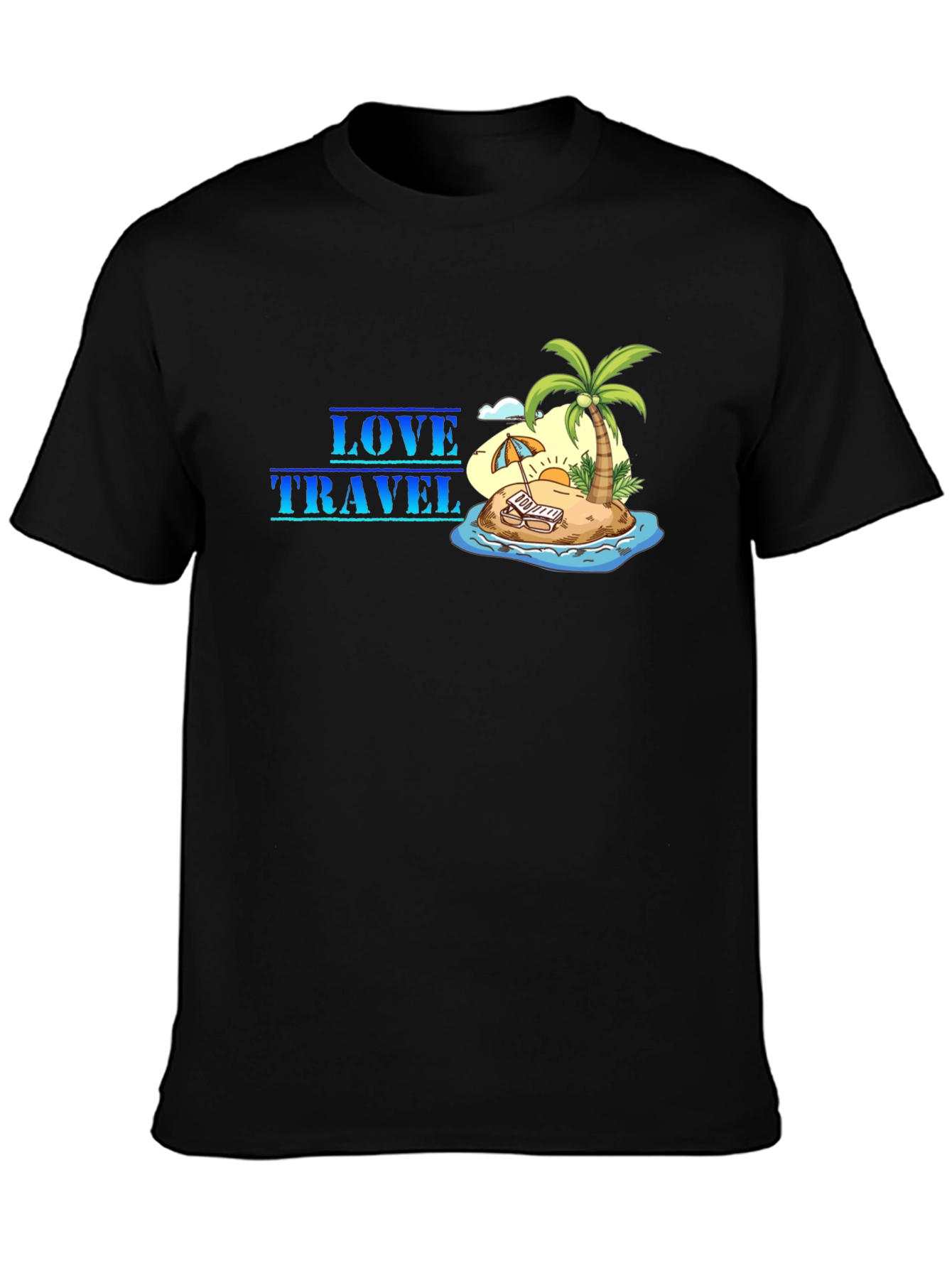 Love Travel Black Graphic T-Shirt