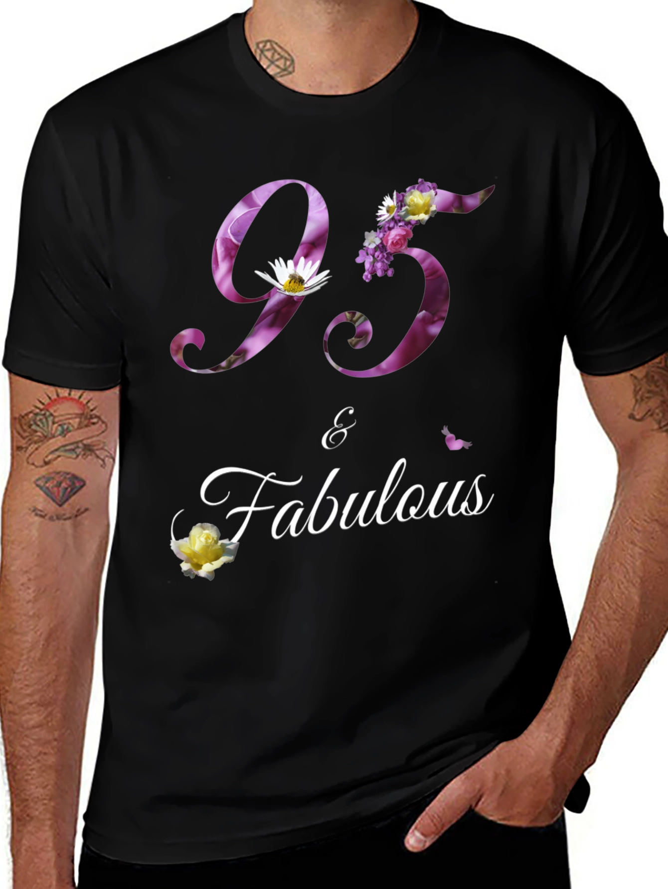 95 & Fabulous Floral Birthday T-Shirt