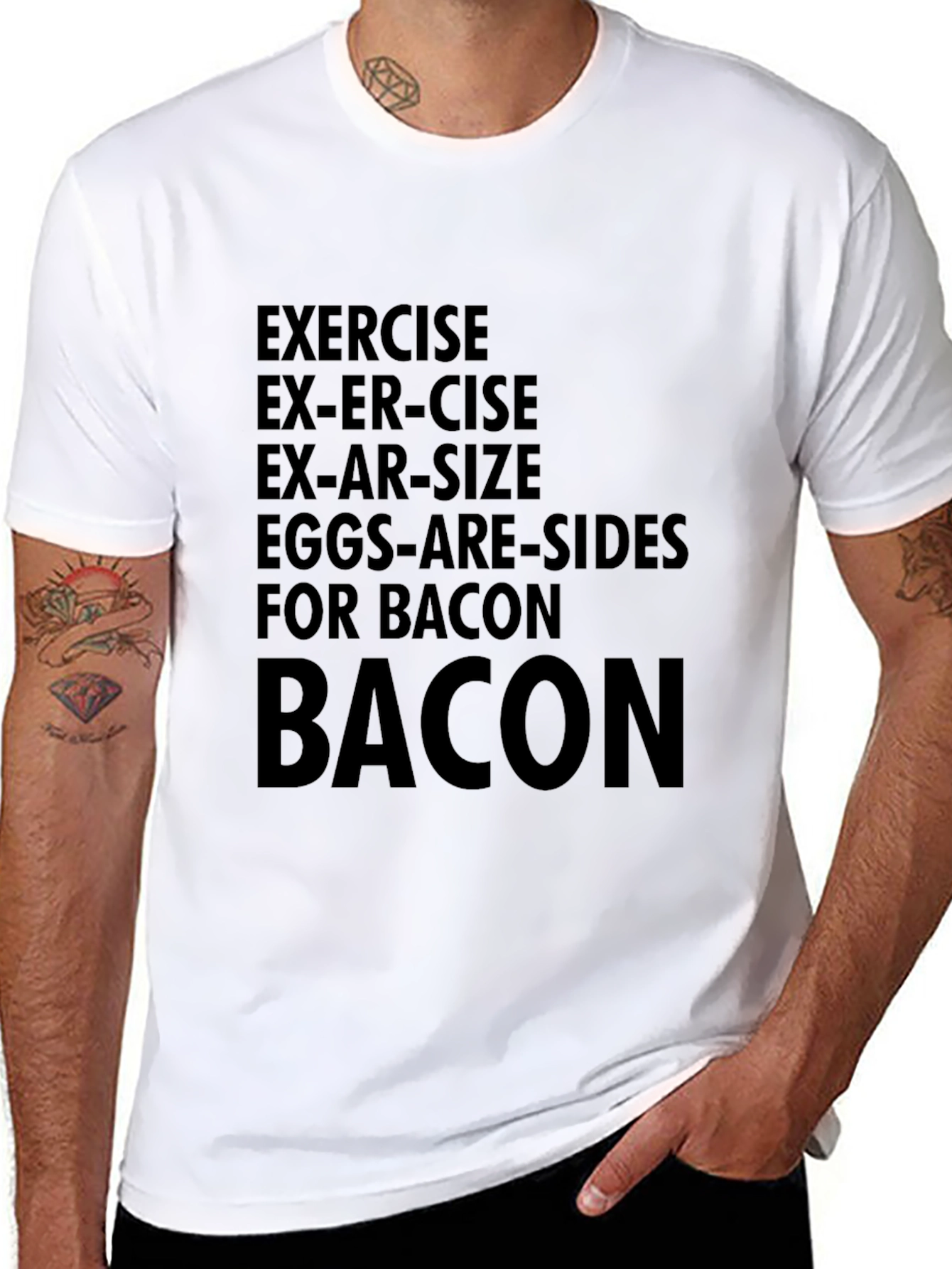 Funny Bacon T-Shirt - Exercise Motivation
