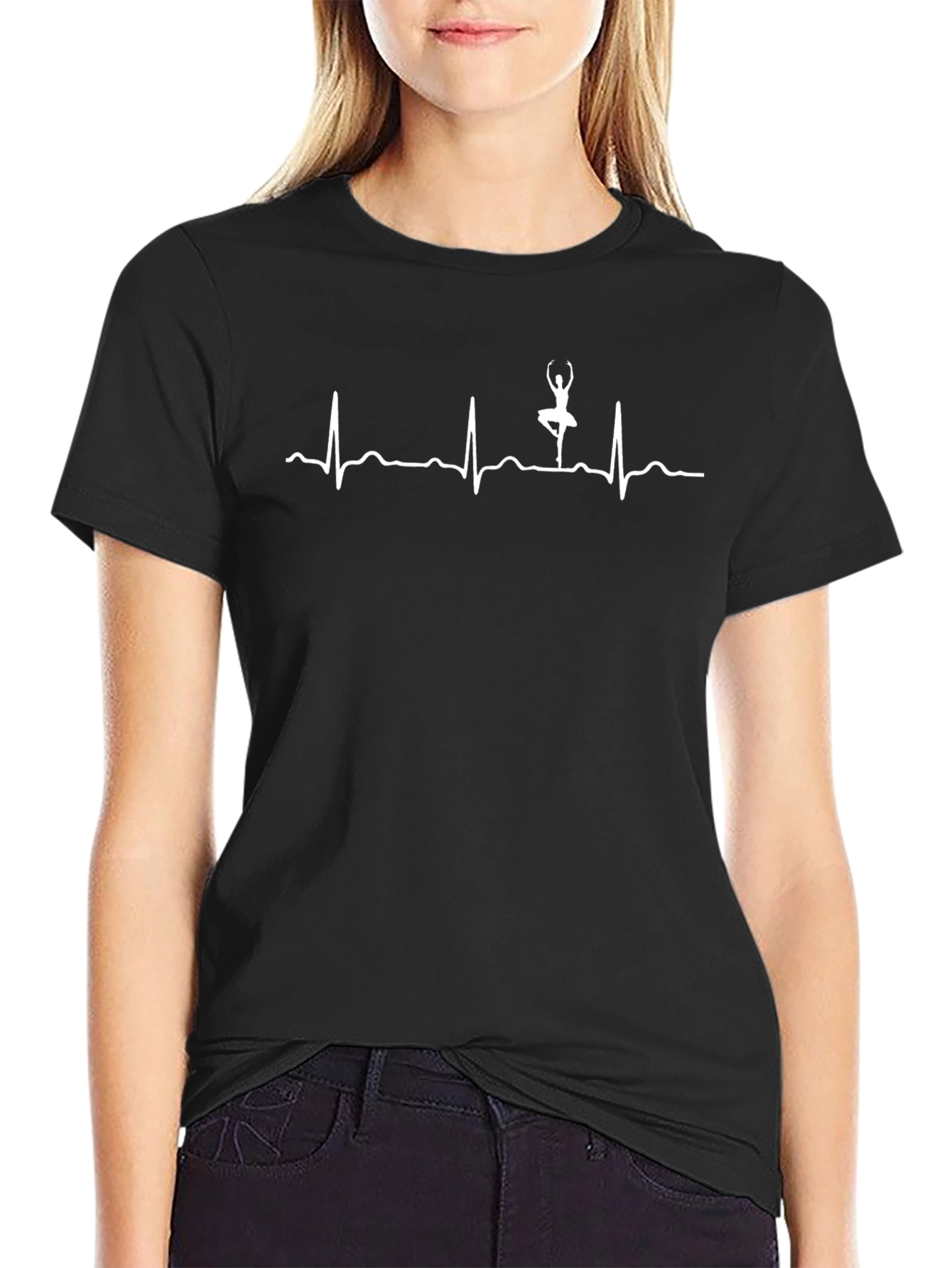 Ballerina Heartbeat T-Shirt - Black