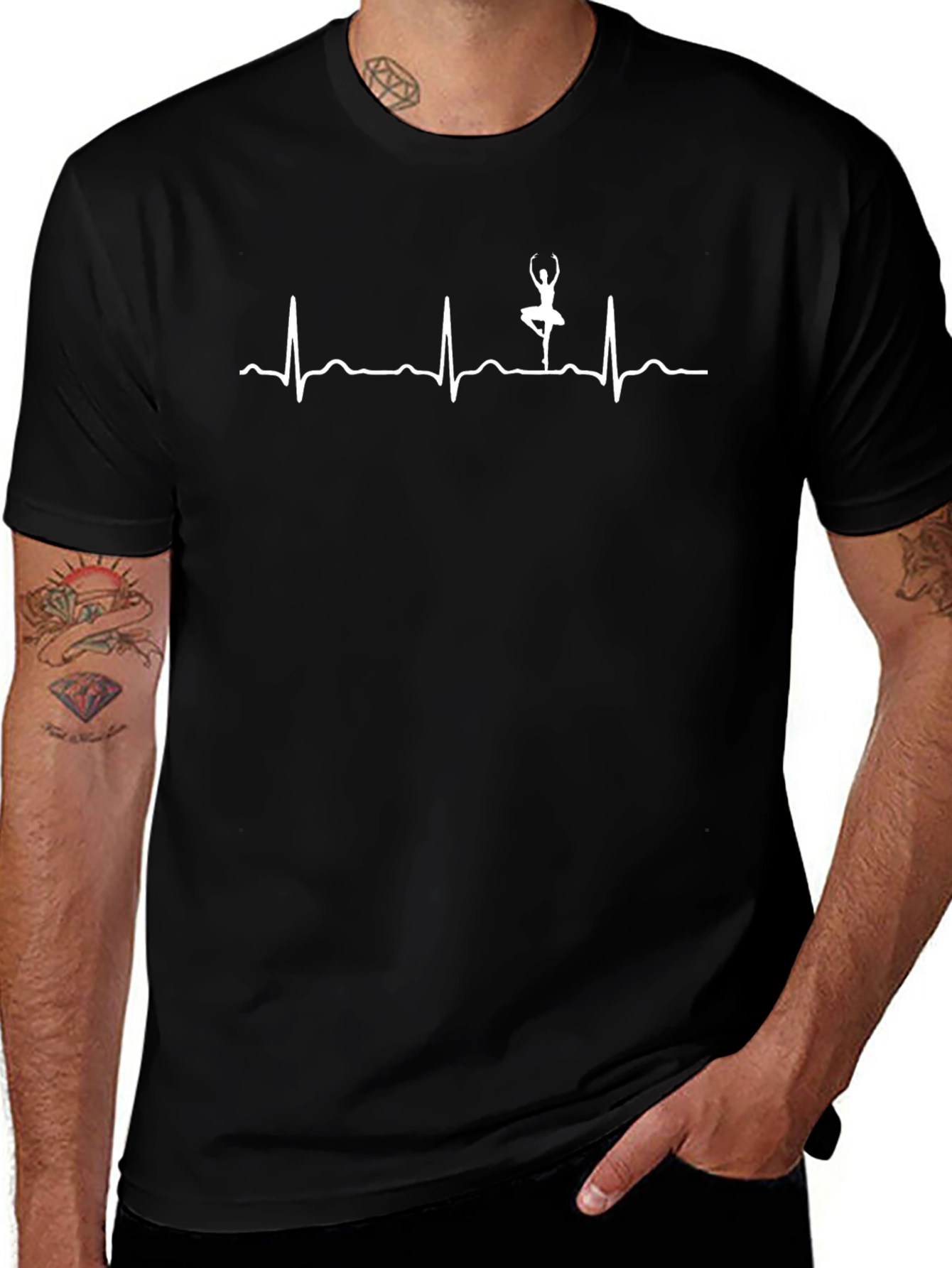 Ballerina Heartbeat T-Shirt - Black
