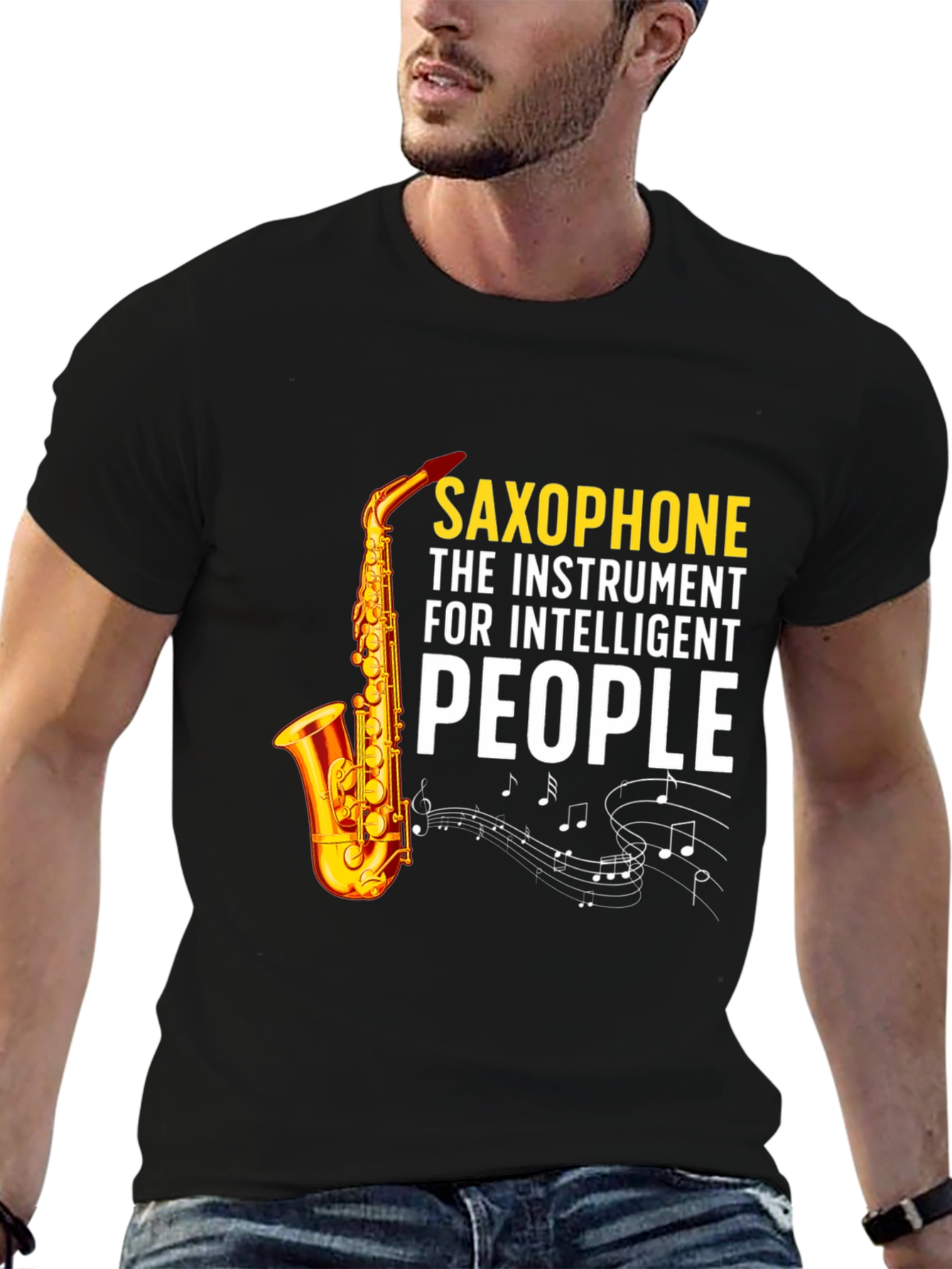 Saxophone Intelligent People Graphic T-Shirt