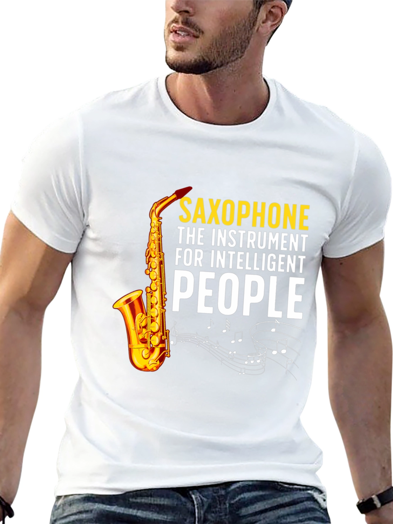 Saxophone Intelligent People Graphic T-Shirt