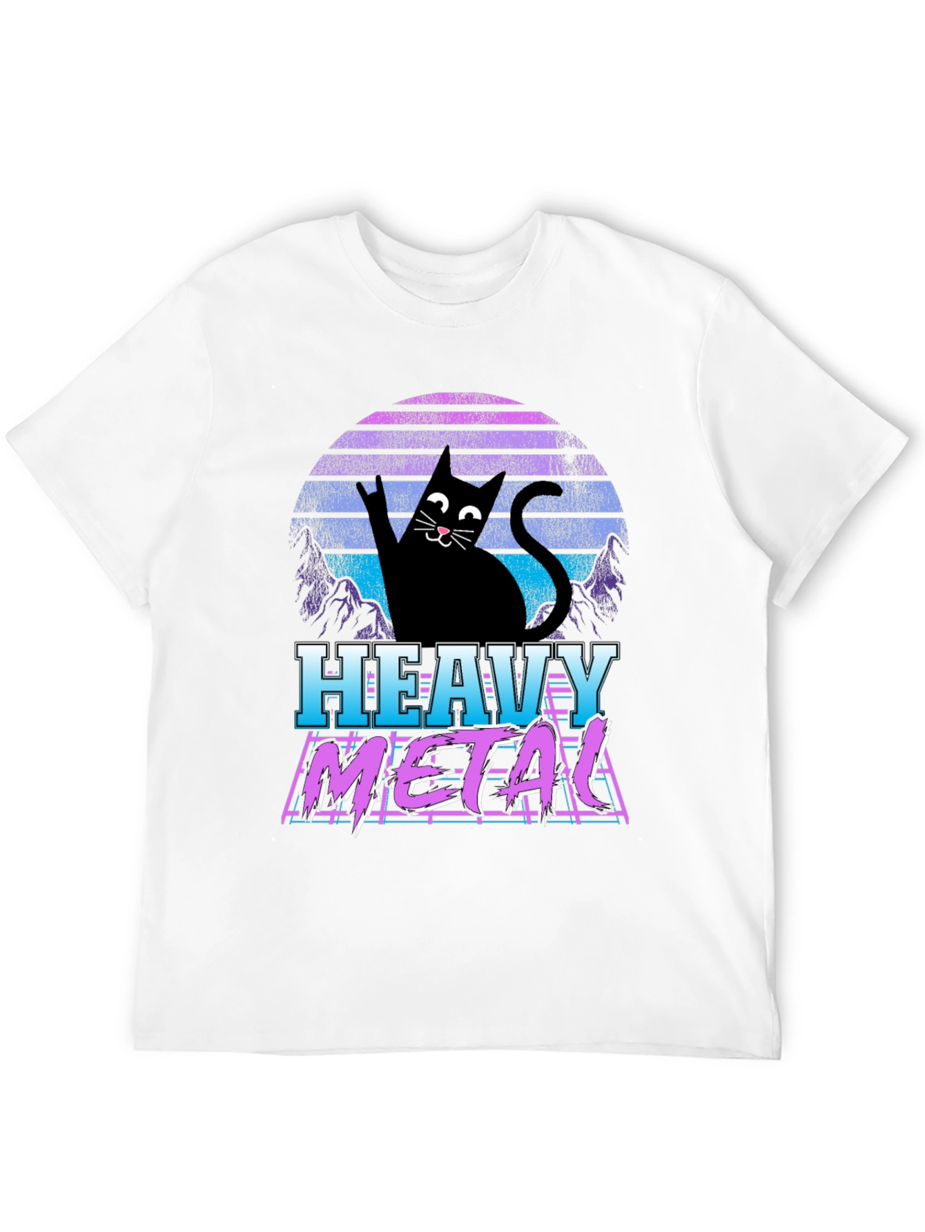 Heavy Metal Cat Graphic T-Shirt