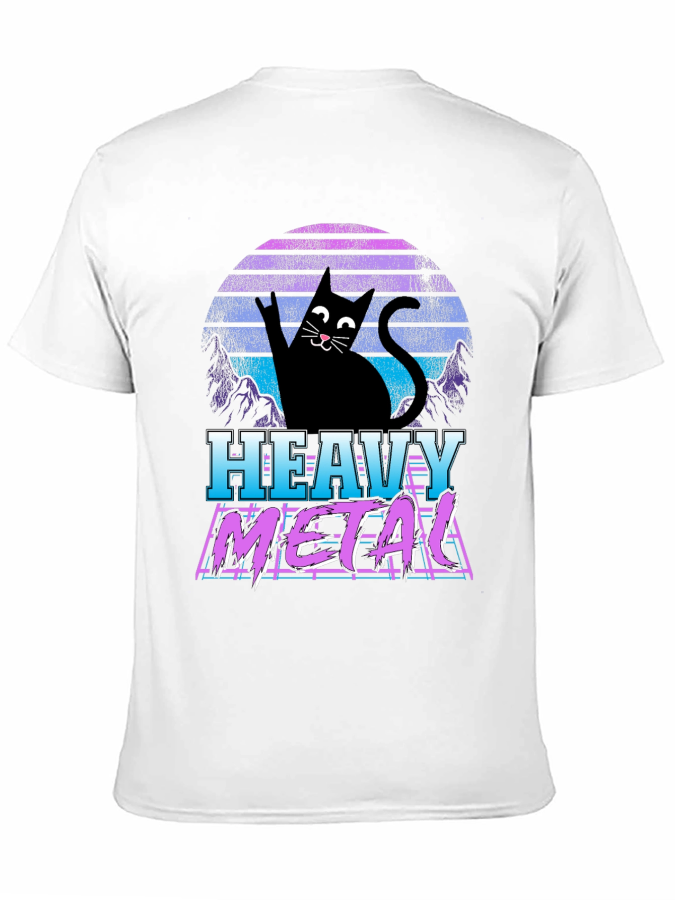 Heavy Metal Cat Graphic T-Shirt