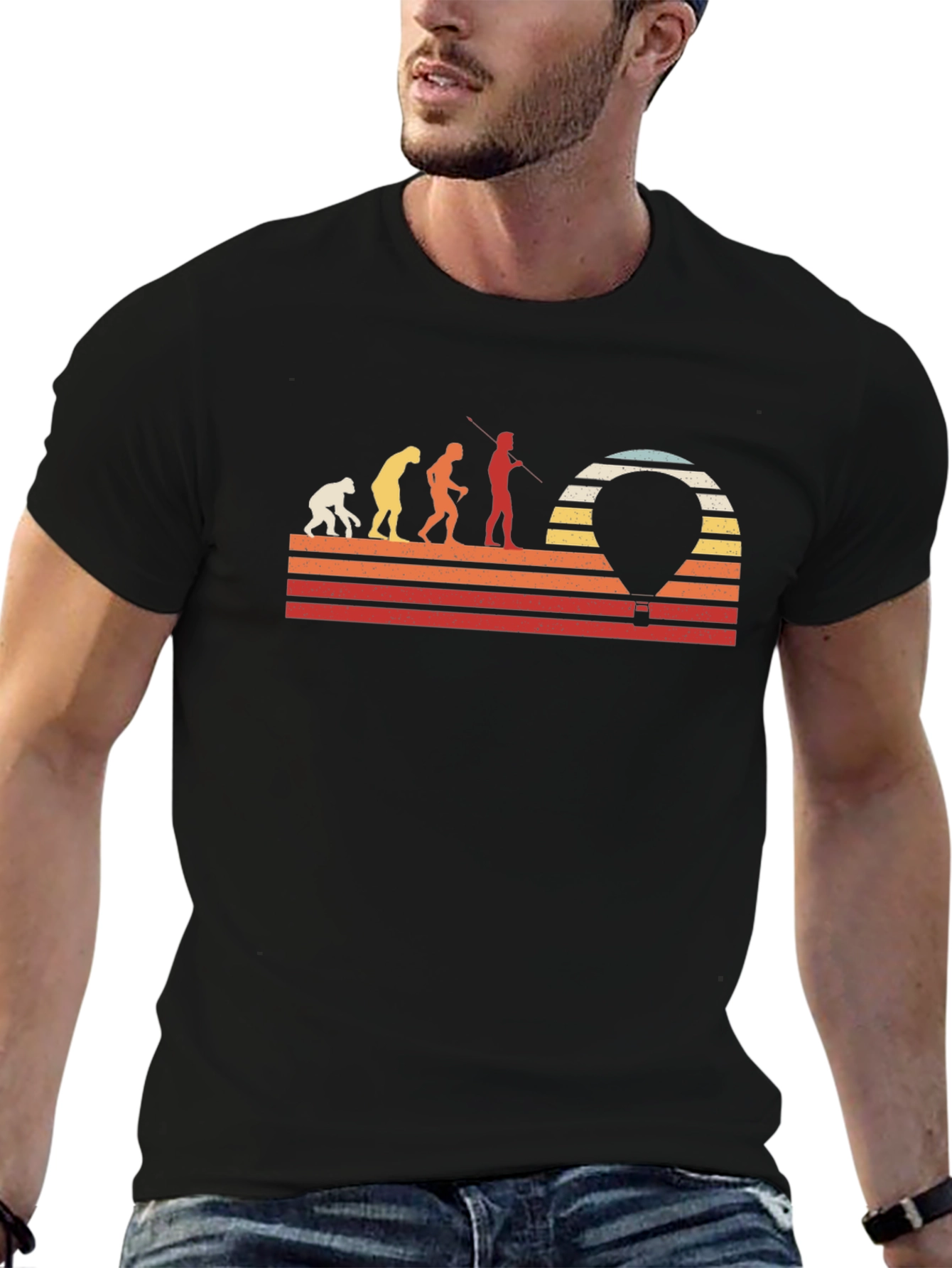 Evolution Hot Air Balloon Mens Graphic Tee