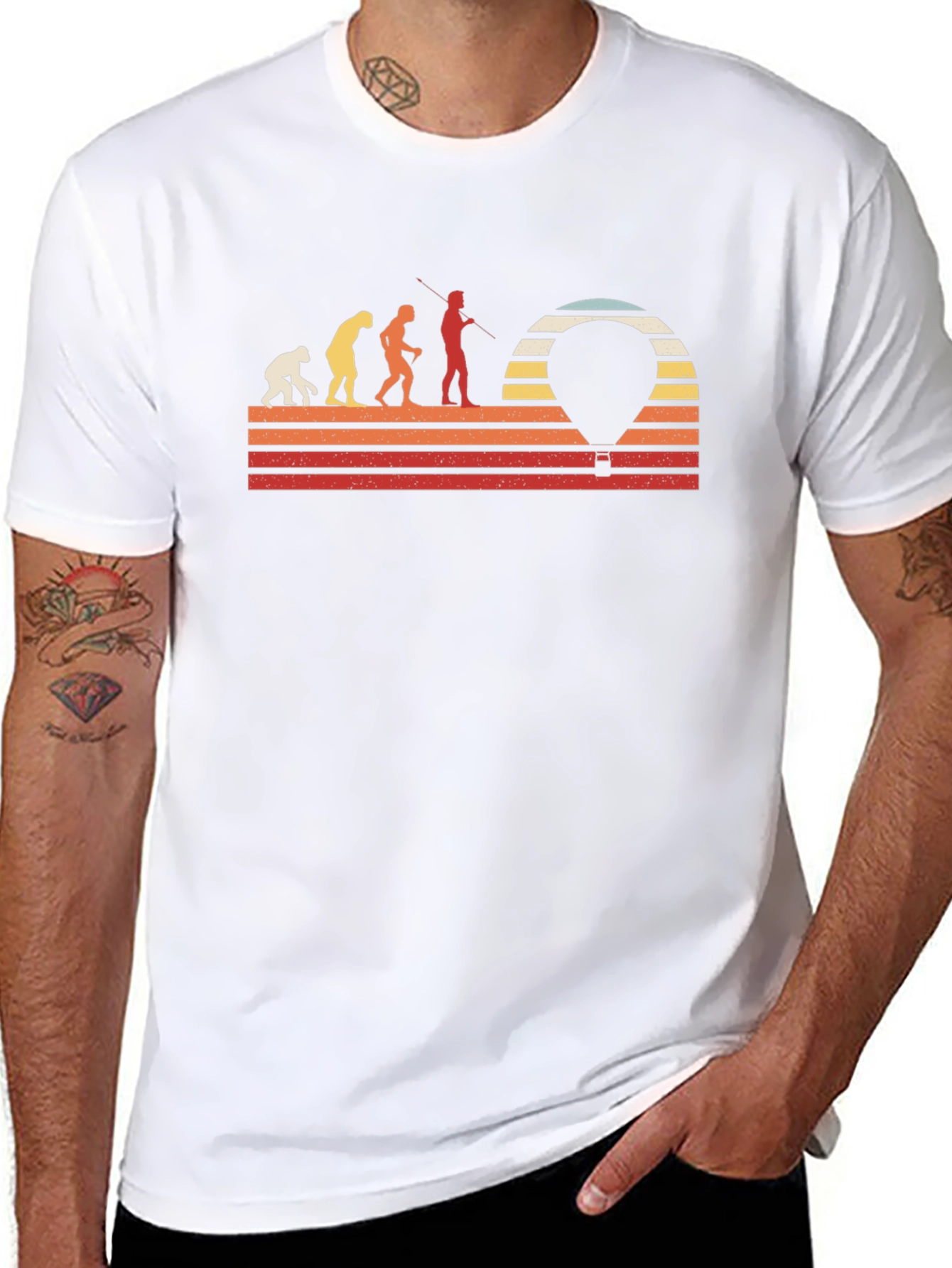 Evolution Hot Air Balloon Mens Graphic Tee