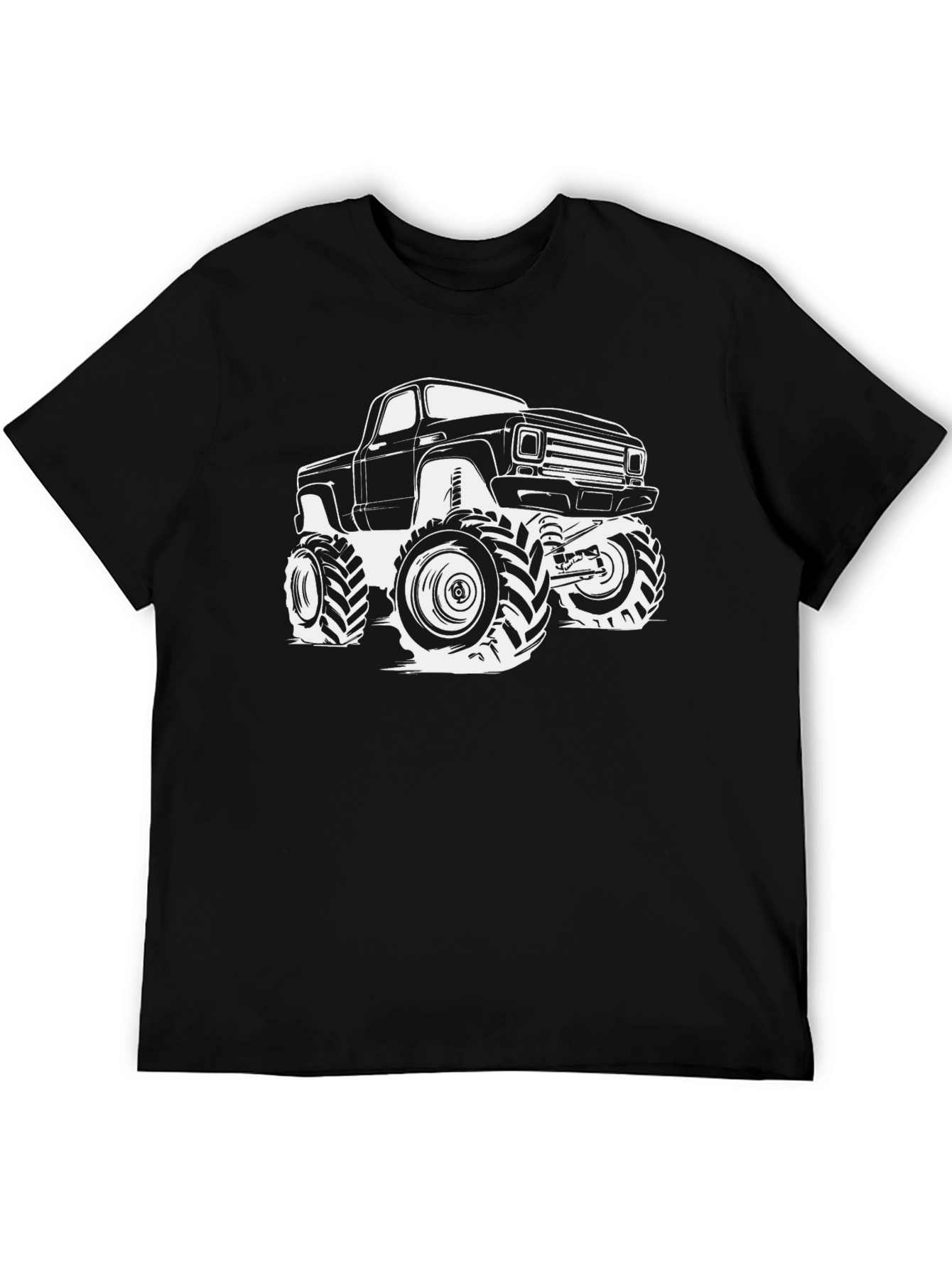 Monster Truck Graphic Tee - Black Cotton T-Shirt