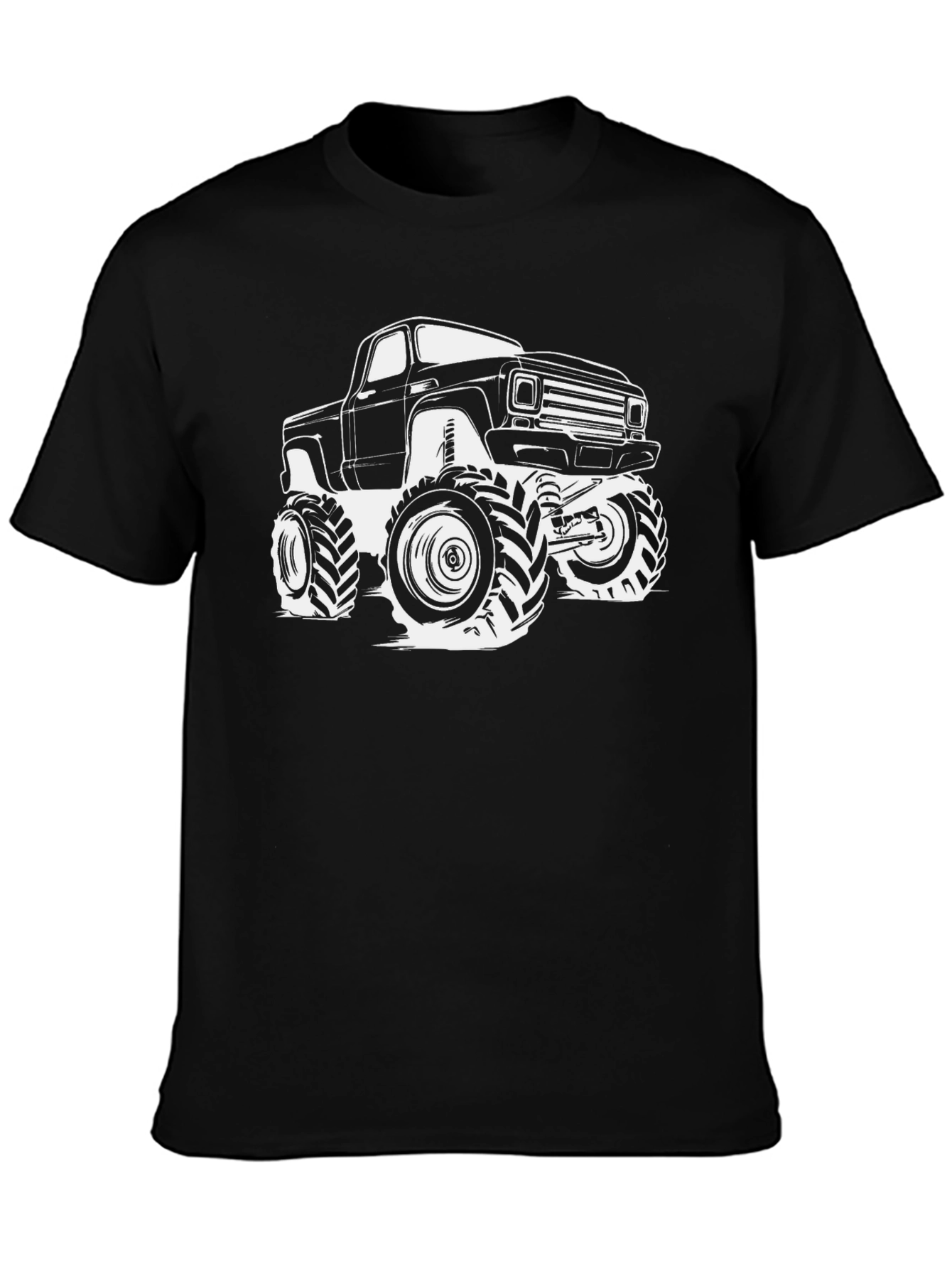 Monster Truck Graphic Tee - Black Cotton T-Shirt