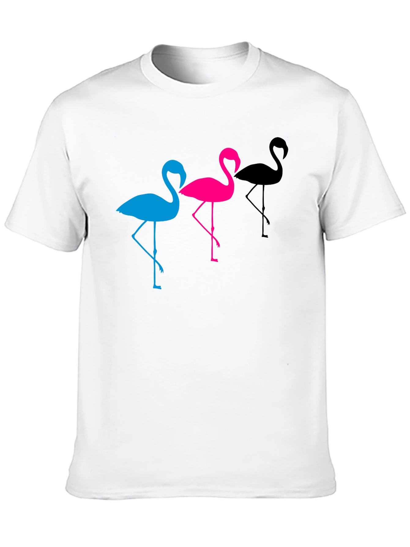 Flamingo Trio Graphic Tee - Black Unisex T-Shirt