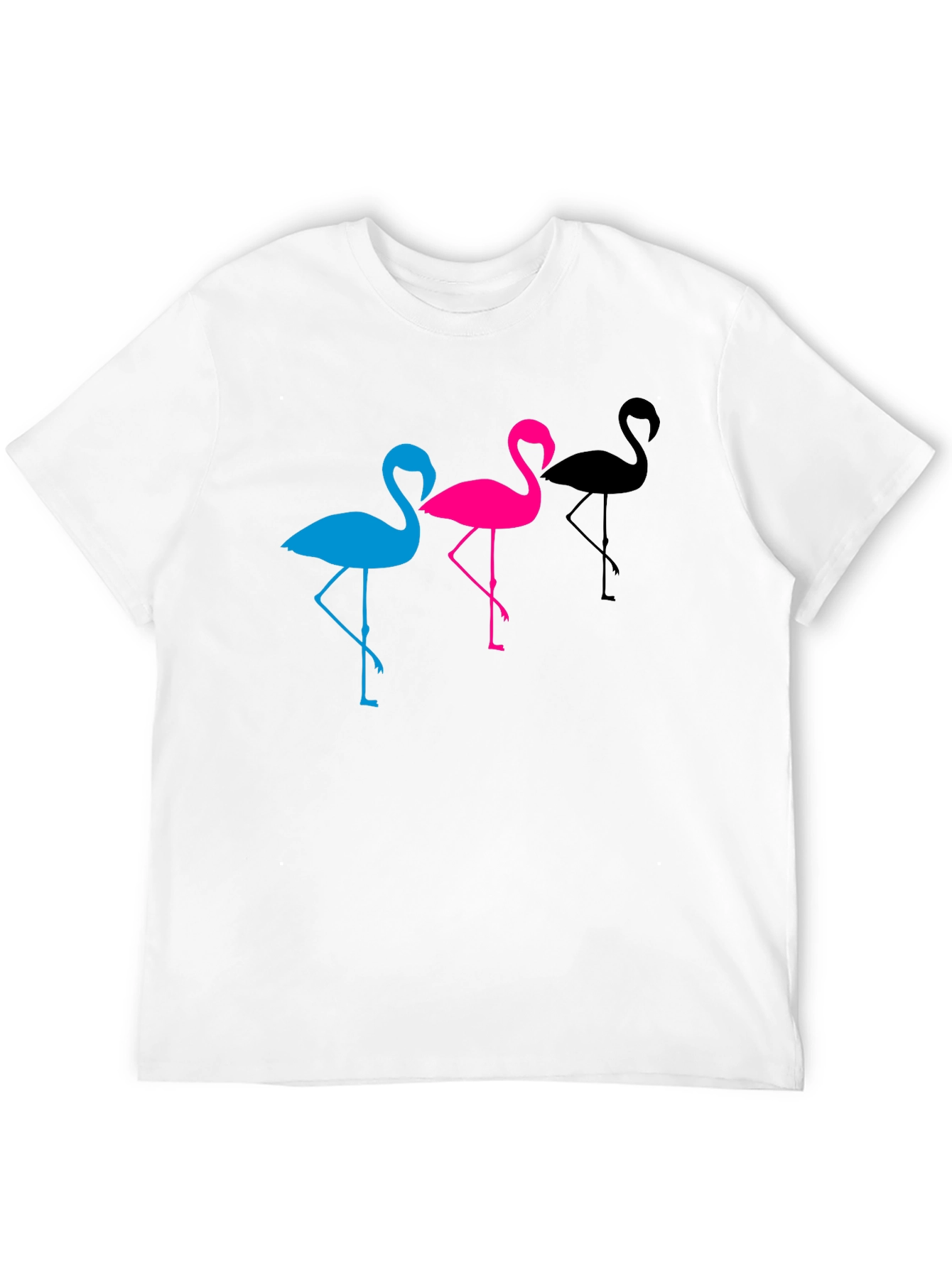 Flamingo Trio Graphic Tee - Black Unisex T-Shirt