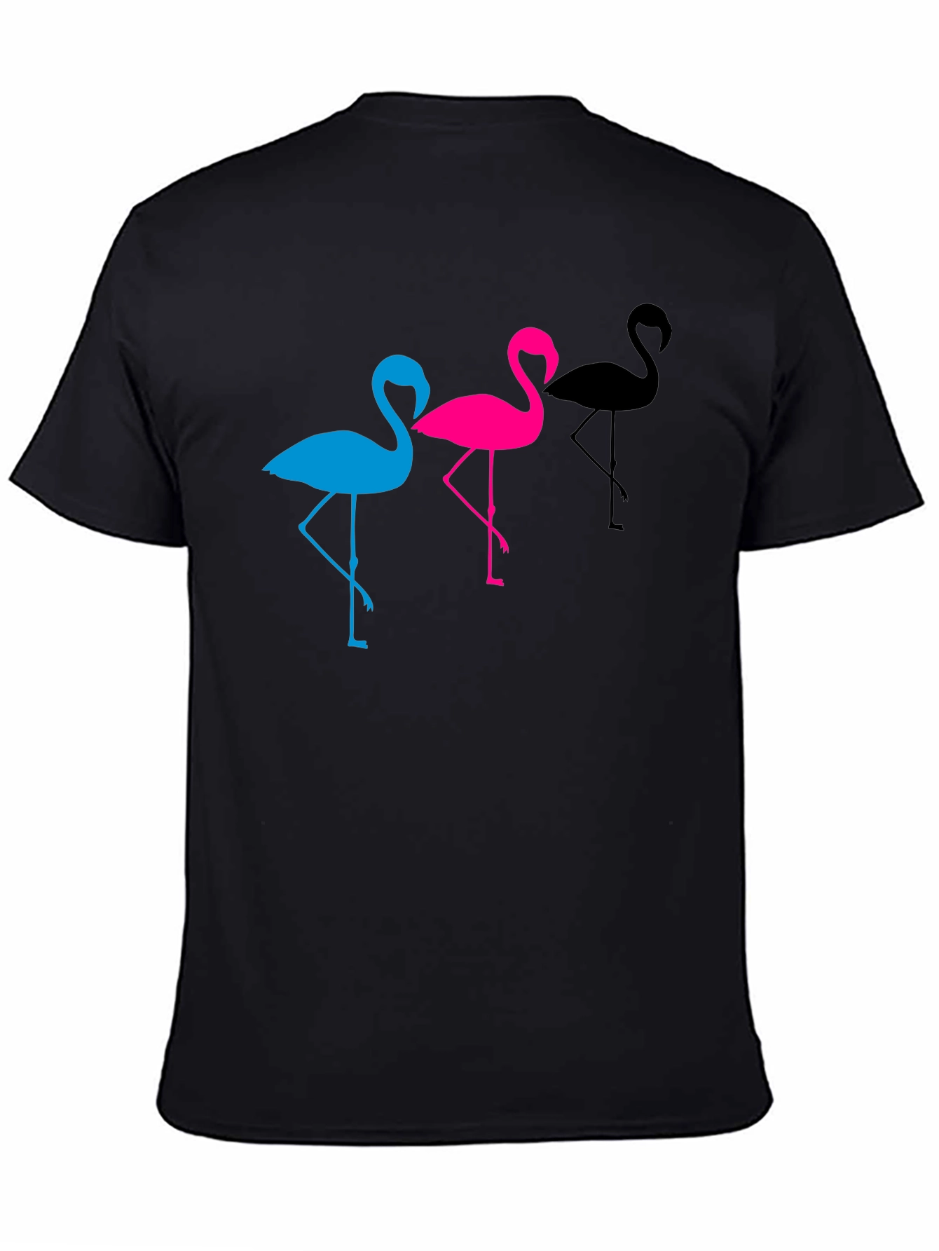 Flamingo Trio Graphic Tee - Black Unisex T-Shirt
