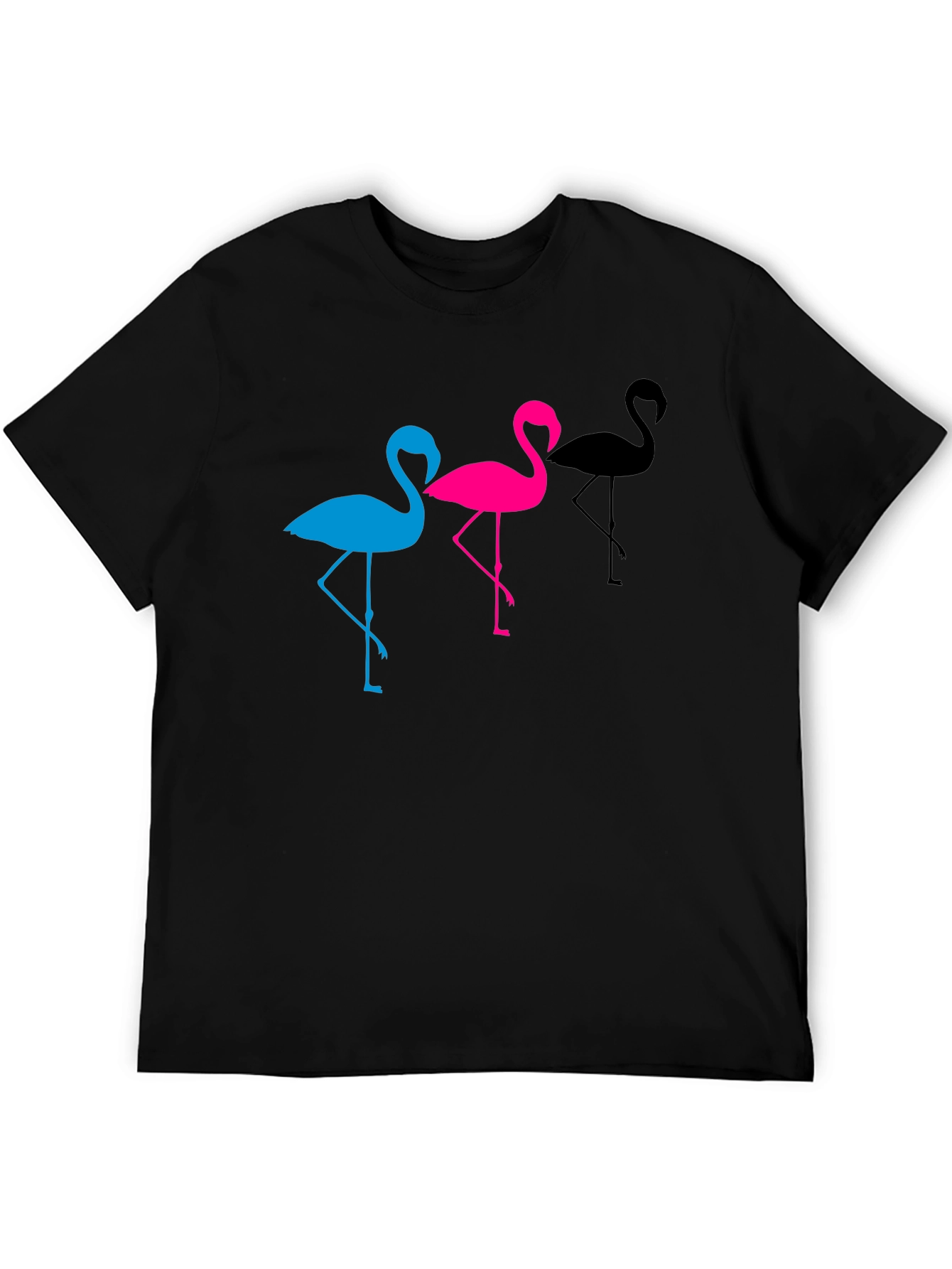 Flamingo Trio Graphic Tee - Black Unisex T-Shirt