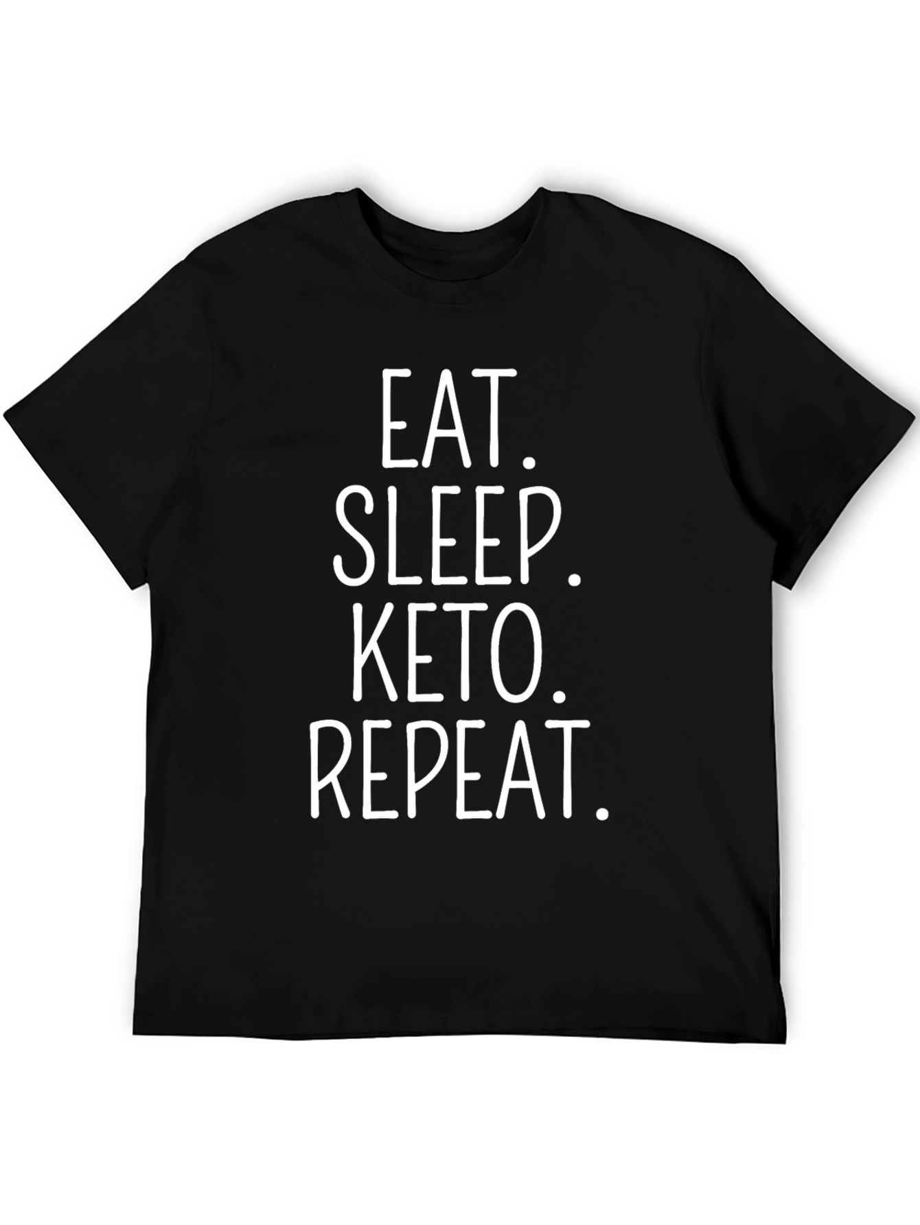 Eat Sleep Keto Repeat Black Graphic T-Shirt