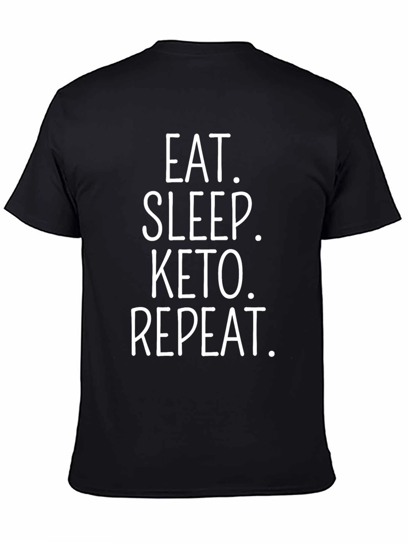 Eat Sleep Keto Repeat Black Graphic T-Shirt