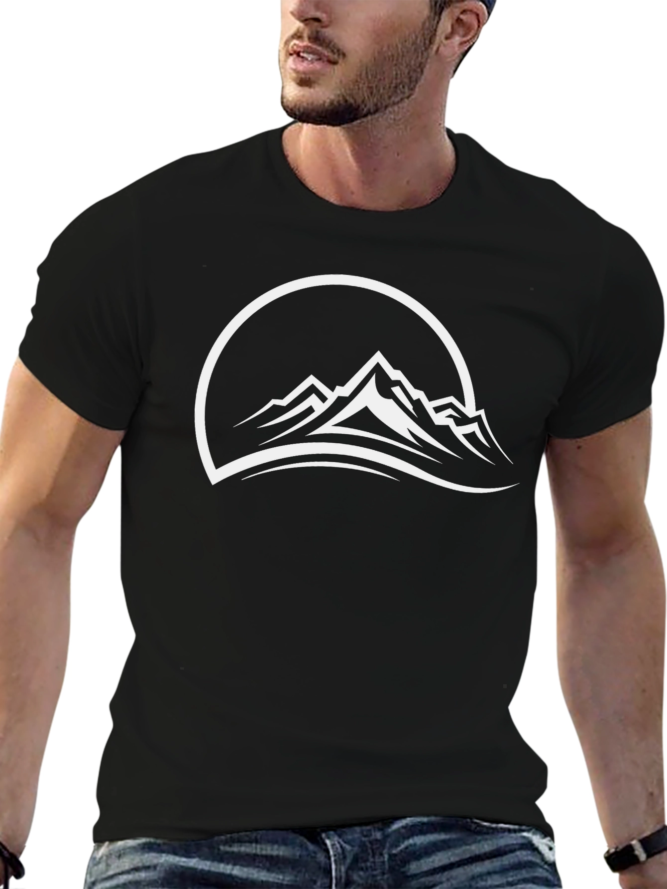 Mountain Peak Graphic Tee - Black