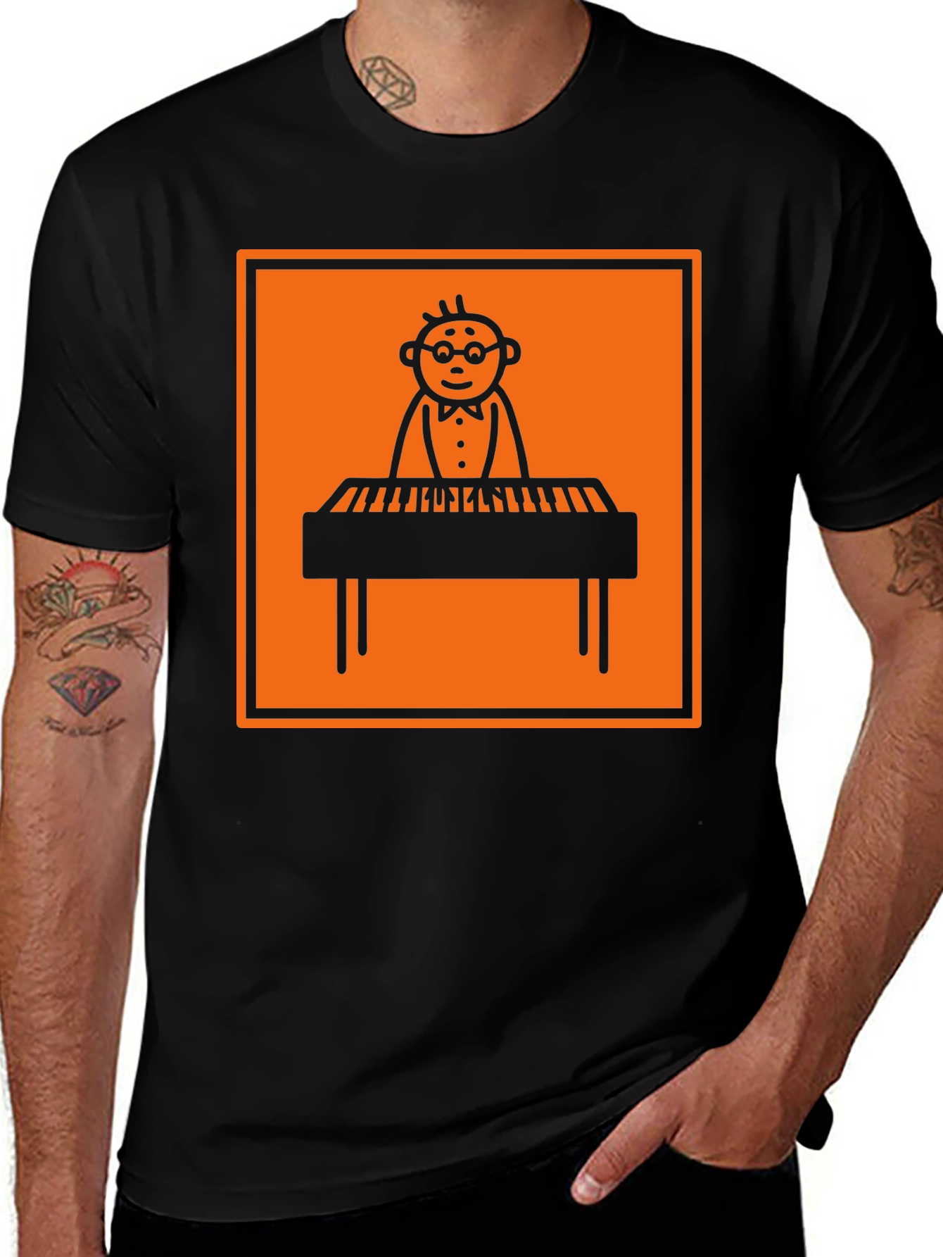 Musician T-Shirt: Piano Player Graphic Tee