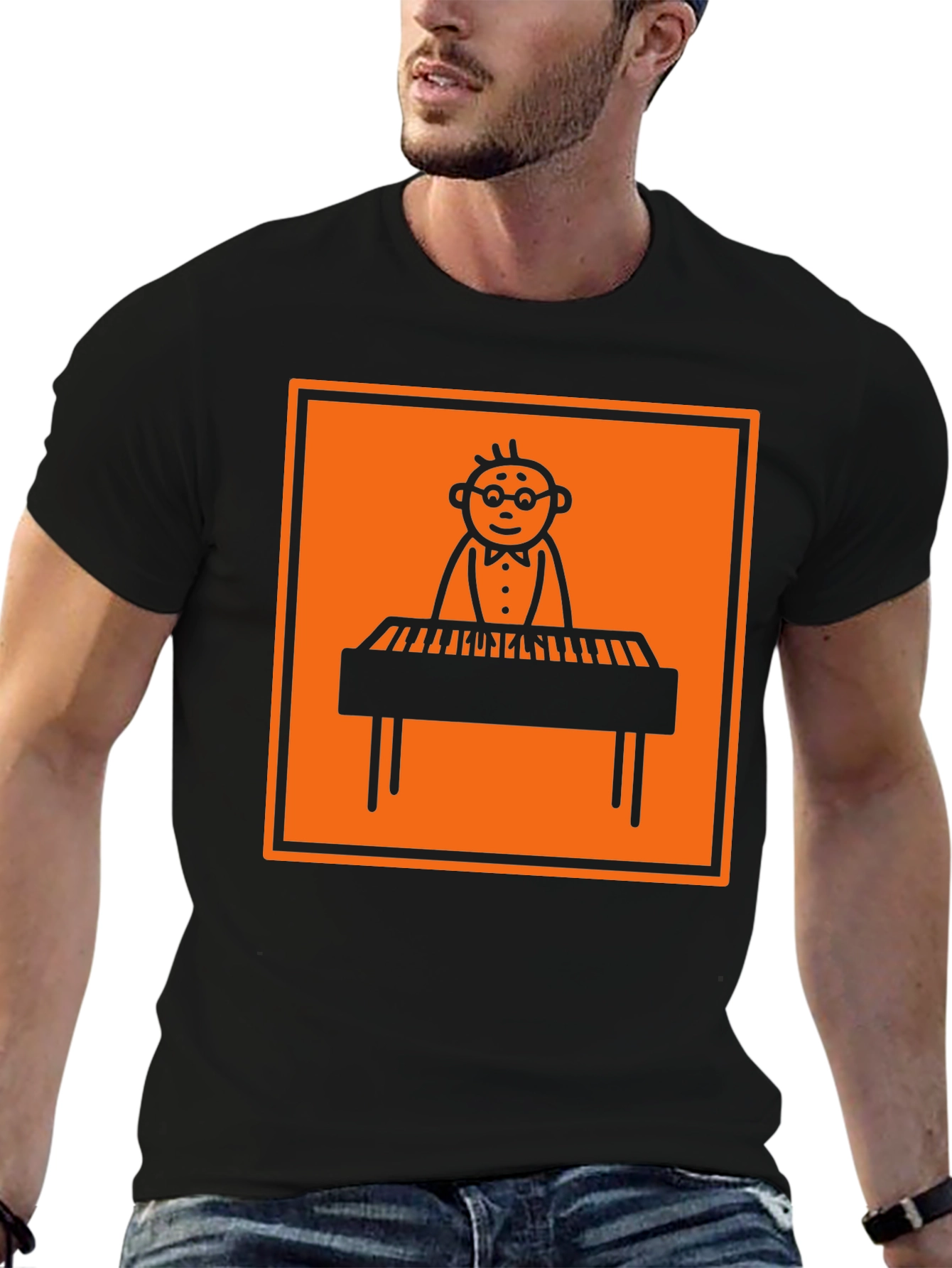 Musician T-Shirt: Piano Player Graphic Tee