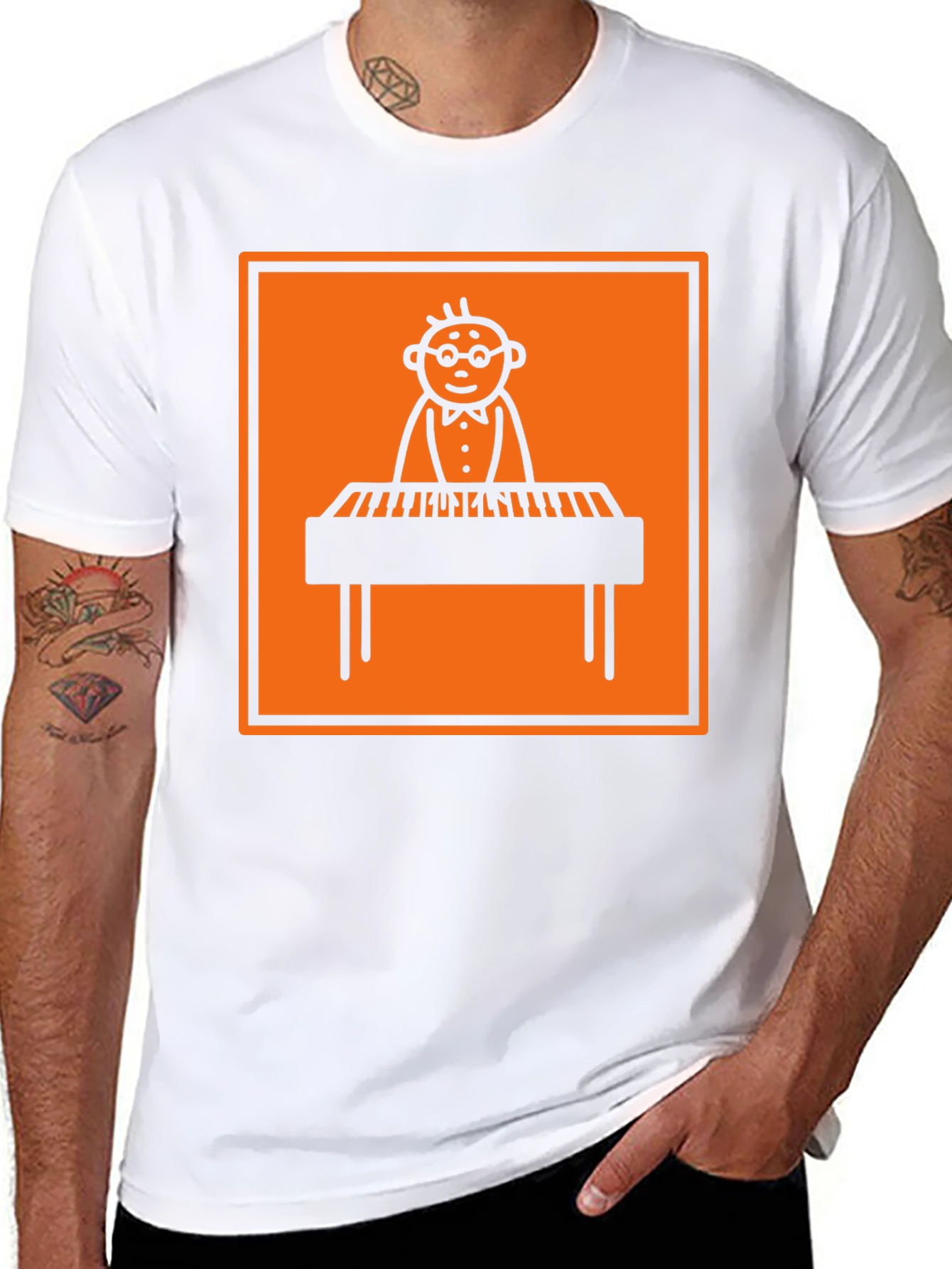 Musician T-Shirt: Piano Player Graphic Tee