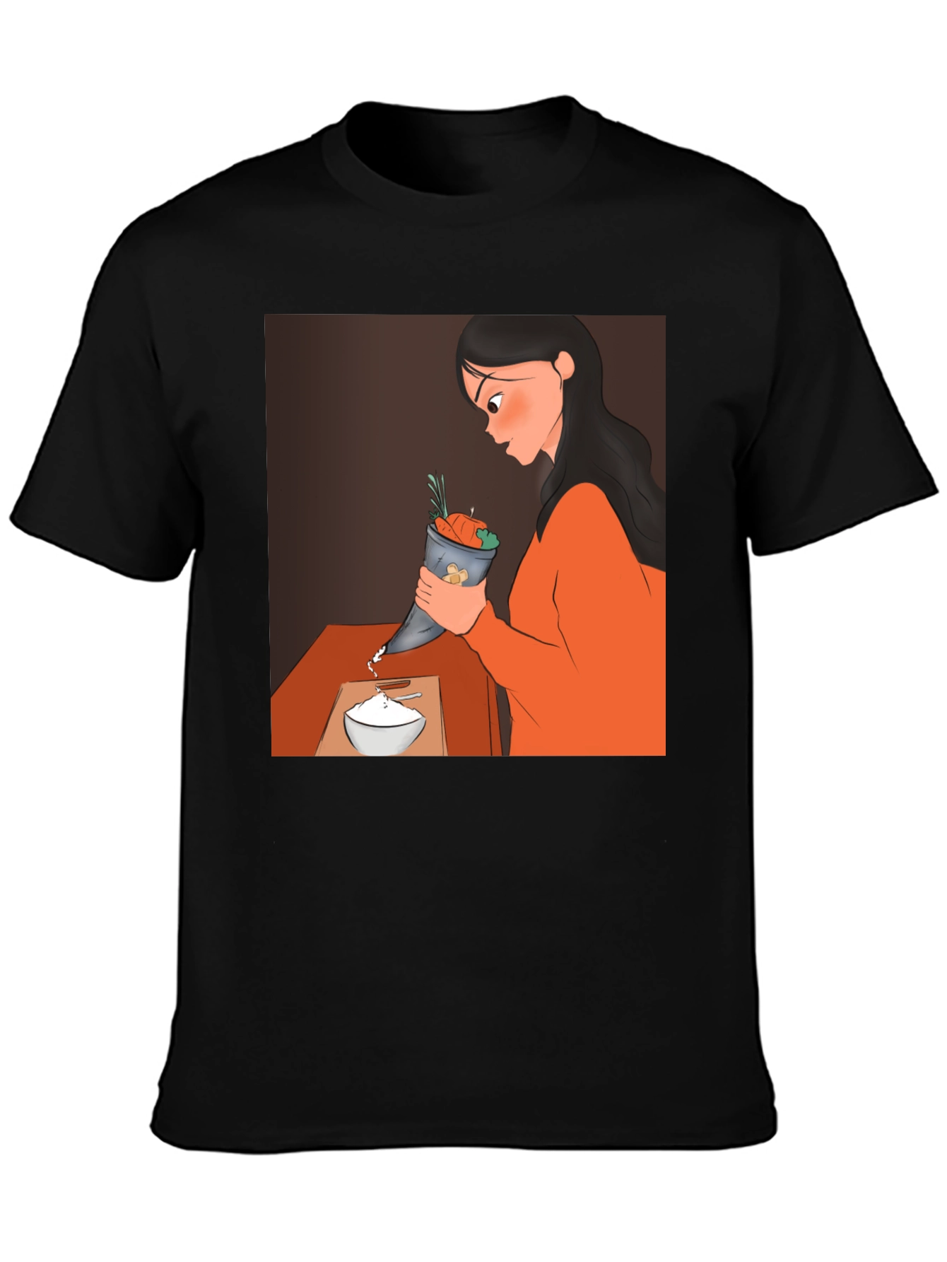 Cartoon Design Black T-Shirt