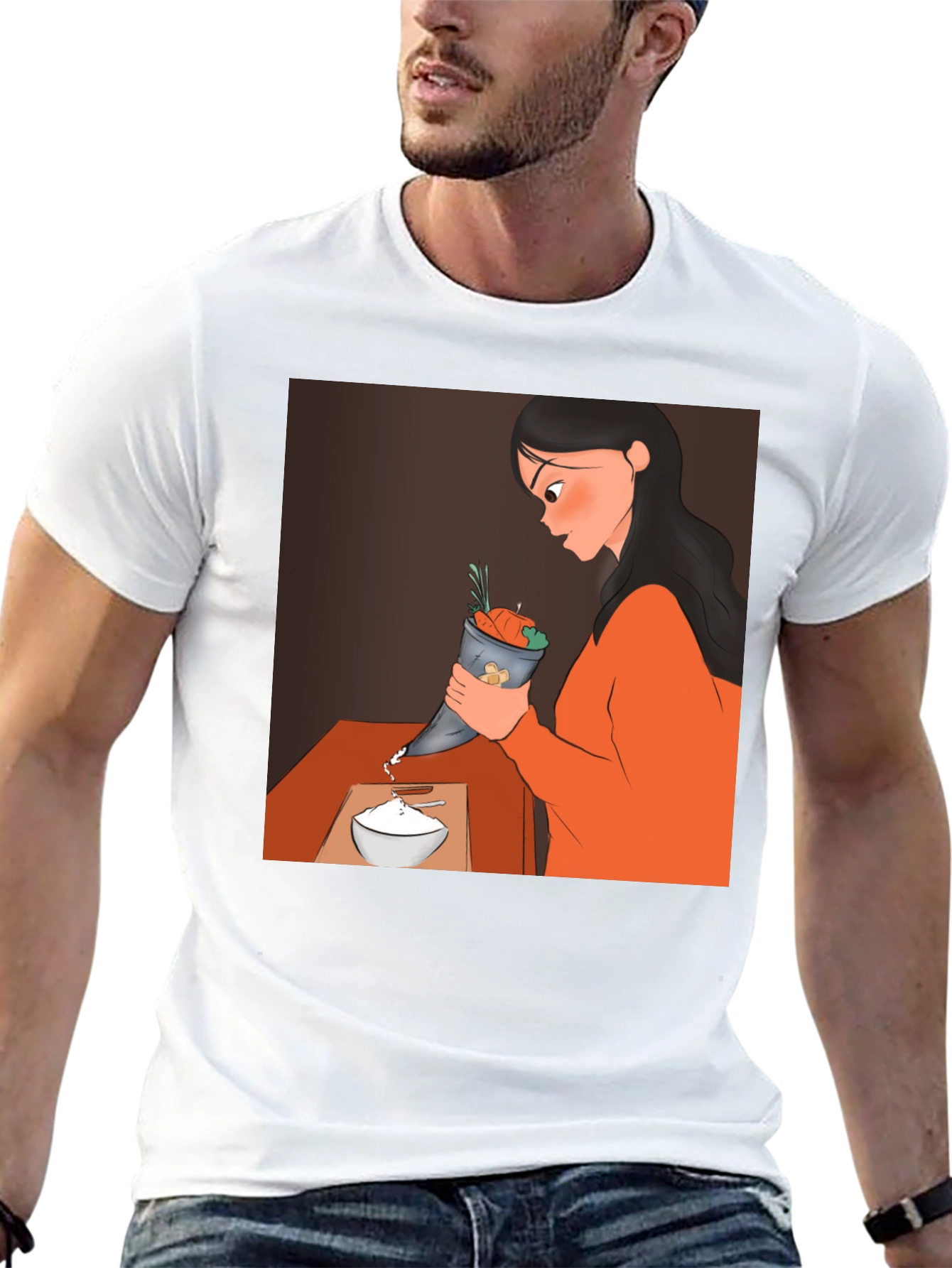 Cartoon Design Black T-Shirt