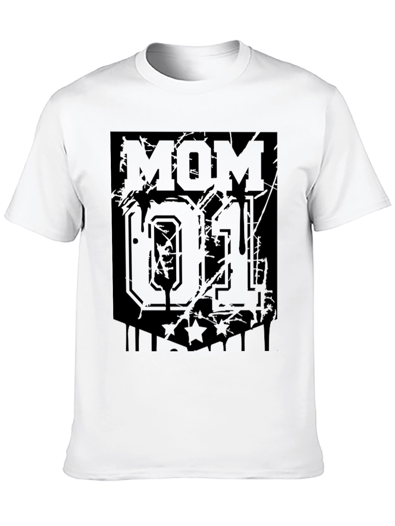 Distressed Mom 01 Graphic Tee - Black