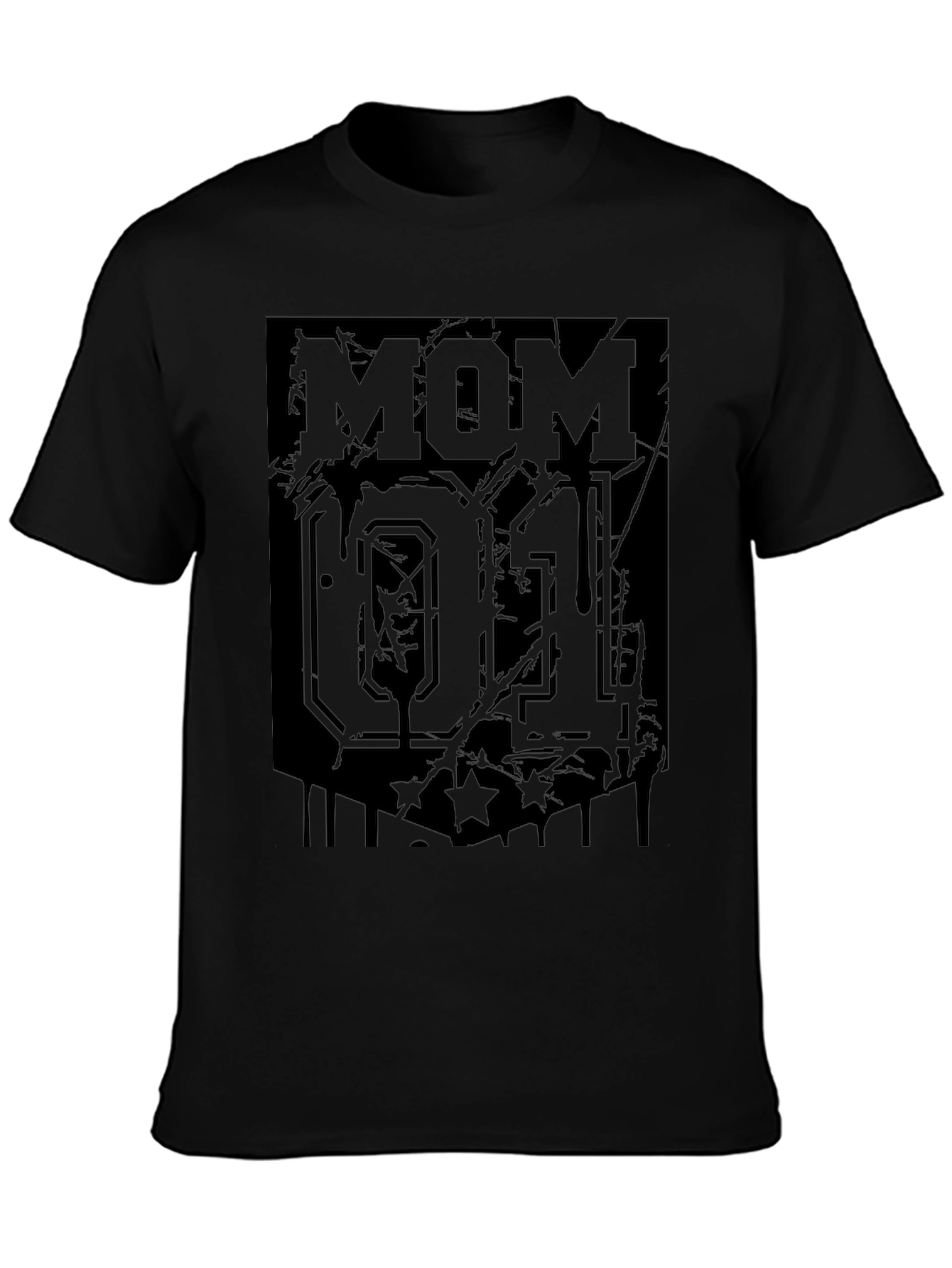 Distressed Mom 01 Graphic Tee - Black