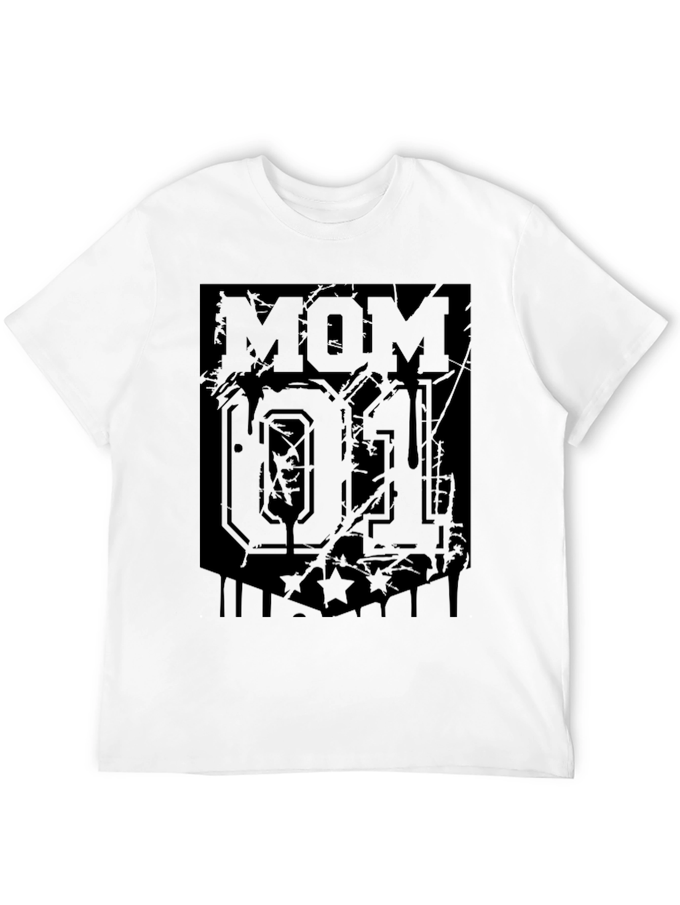 Distressed Mom 01 Graphic Tee - Black