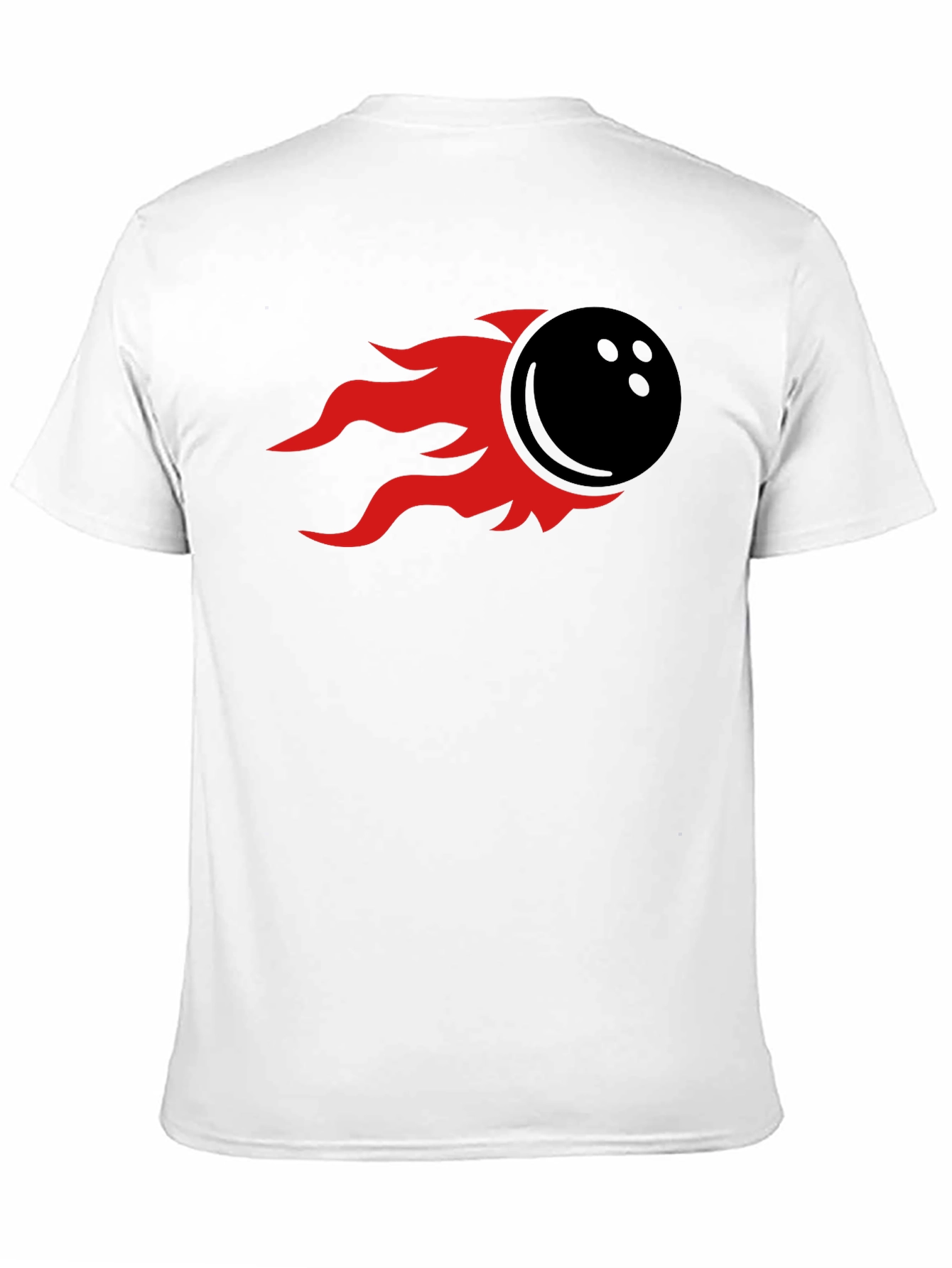 Flaming Bowling Ball Graphic Tee - Black