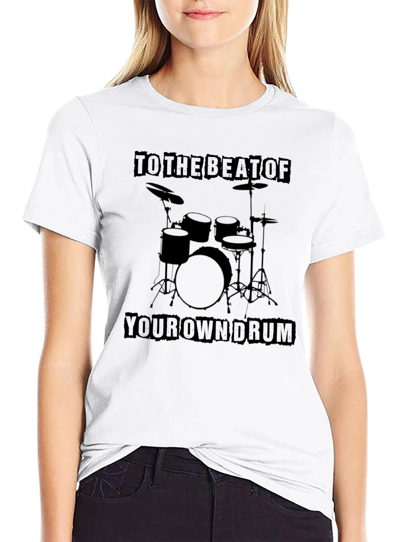 Drum Set Graphic Print T-Shirt