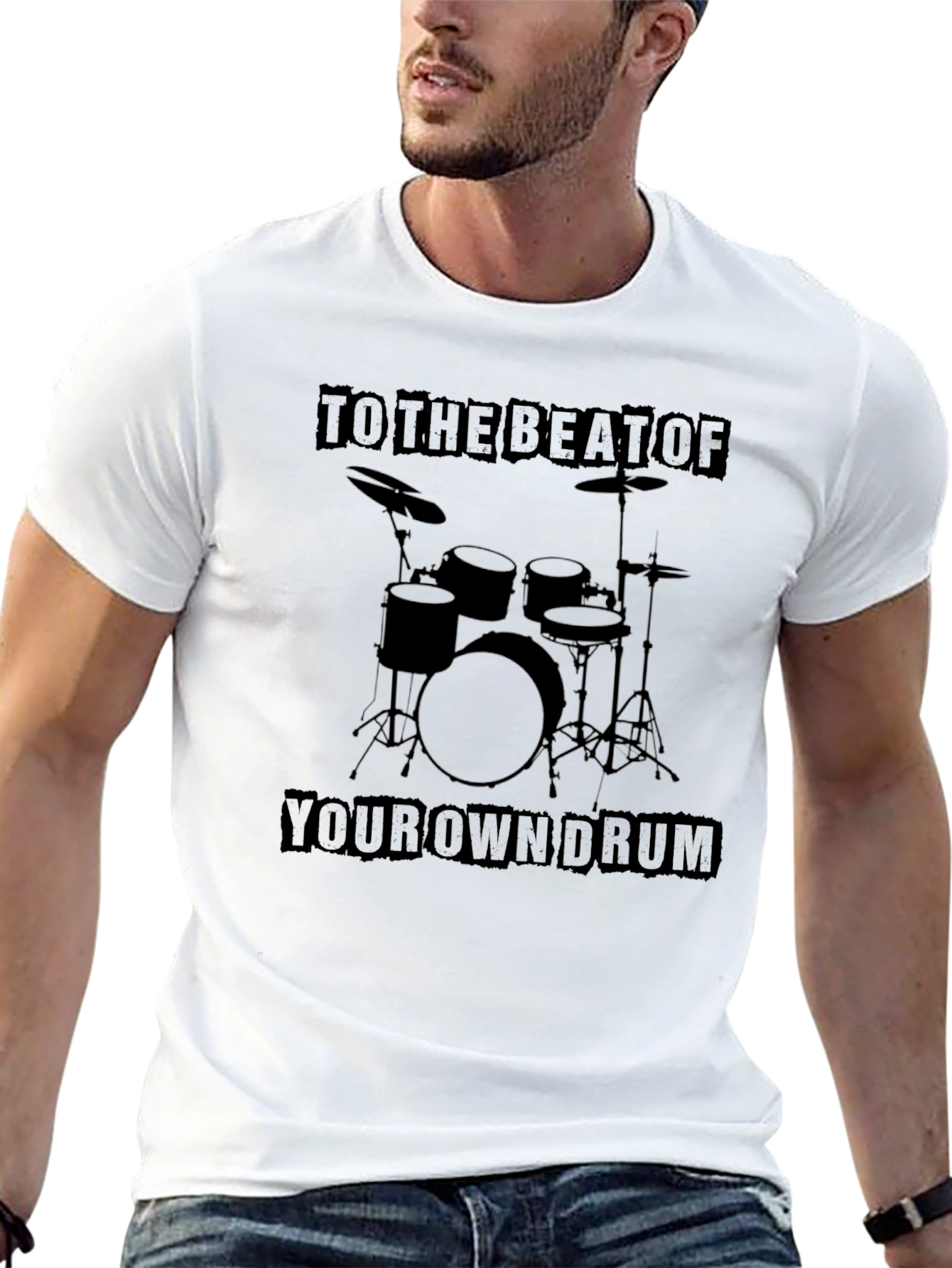 Drum Set Graphic Print T-Shirt