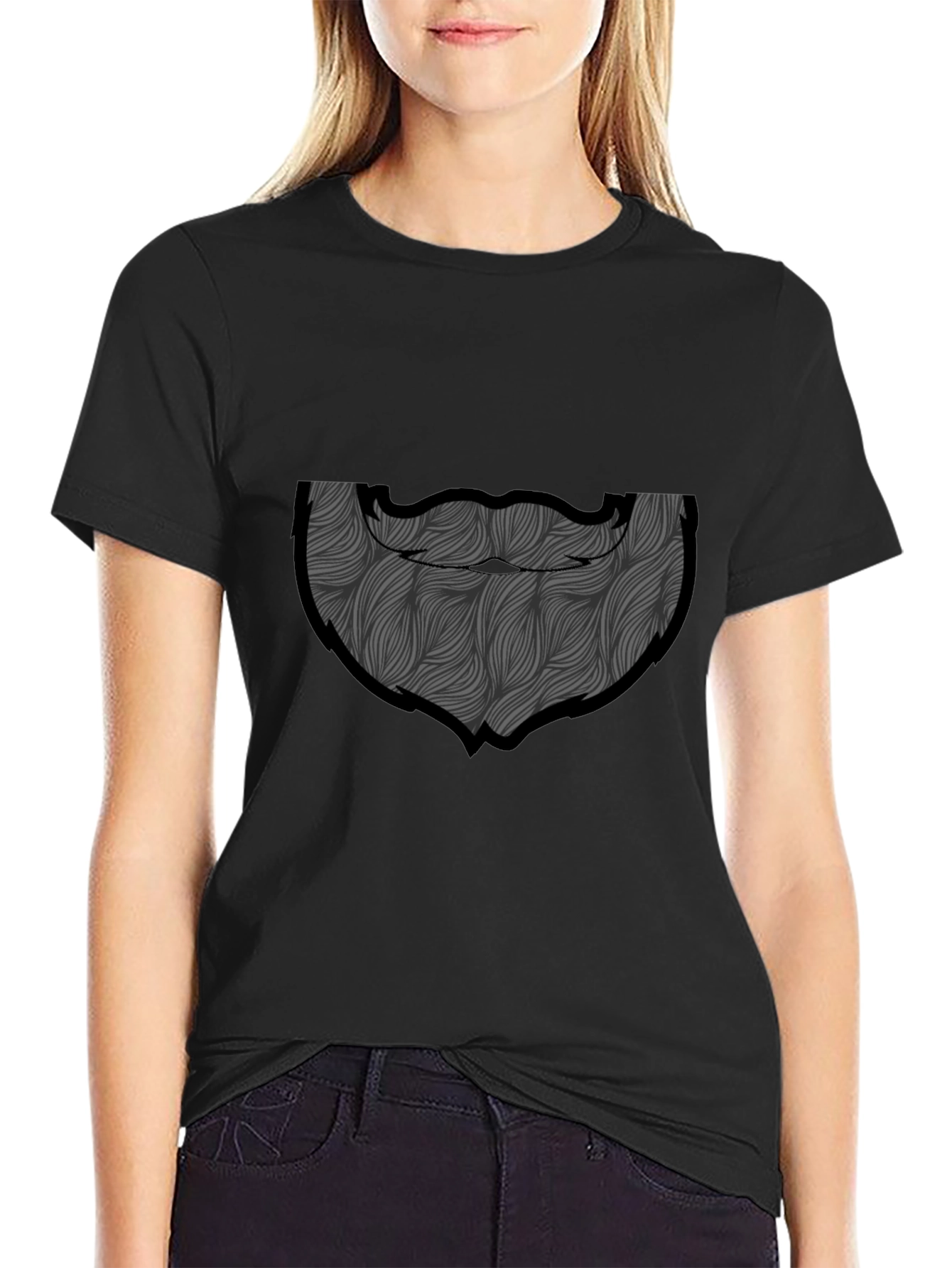 Bearded Man Graphic Tee - Black